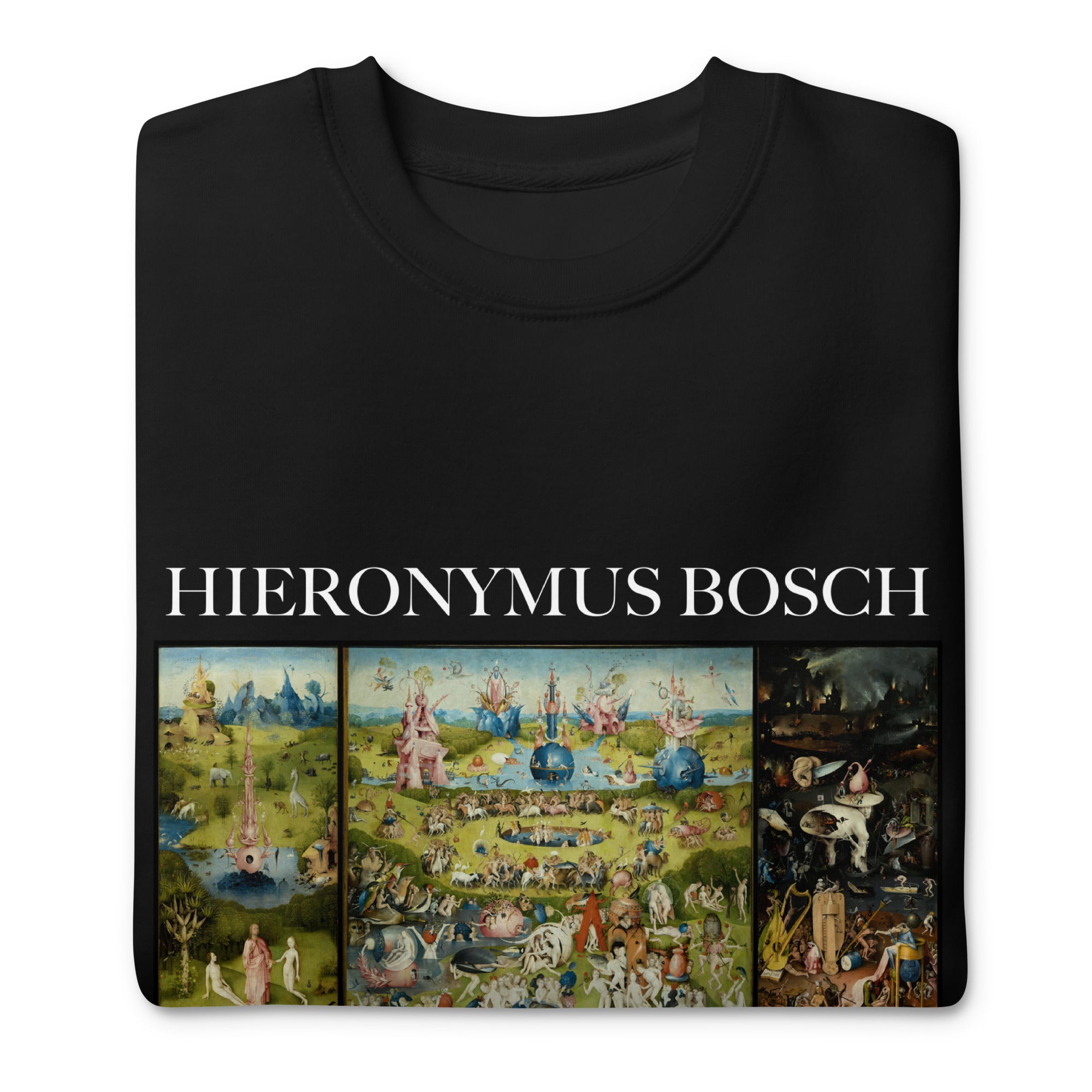 Sweatshirt mit berühmtem Gemälde „Der Garten der Lüste“ von Hieronymus Bosch | Premium-Sweatshirt für Unisex