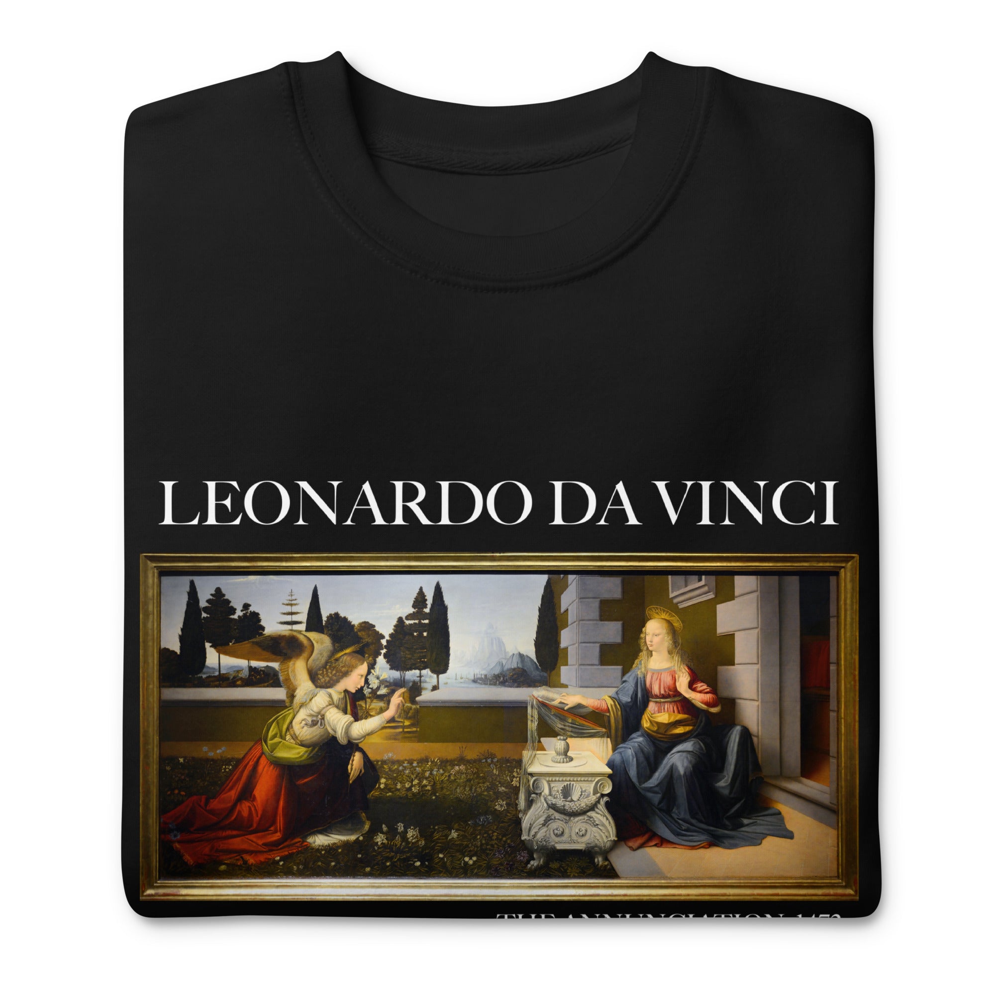 Leonardo da Vinci 'The Annunciation' Famous Painting Sweatshirt | Unisex Premium Sweatshirt