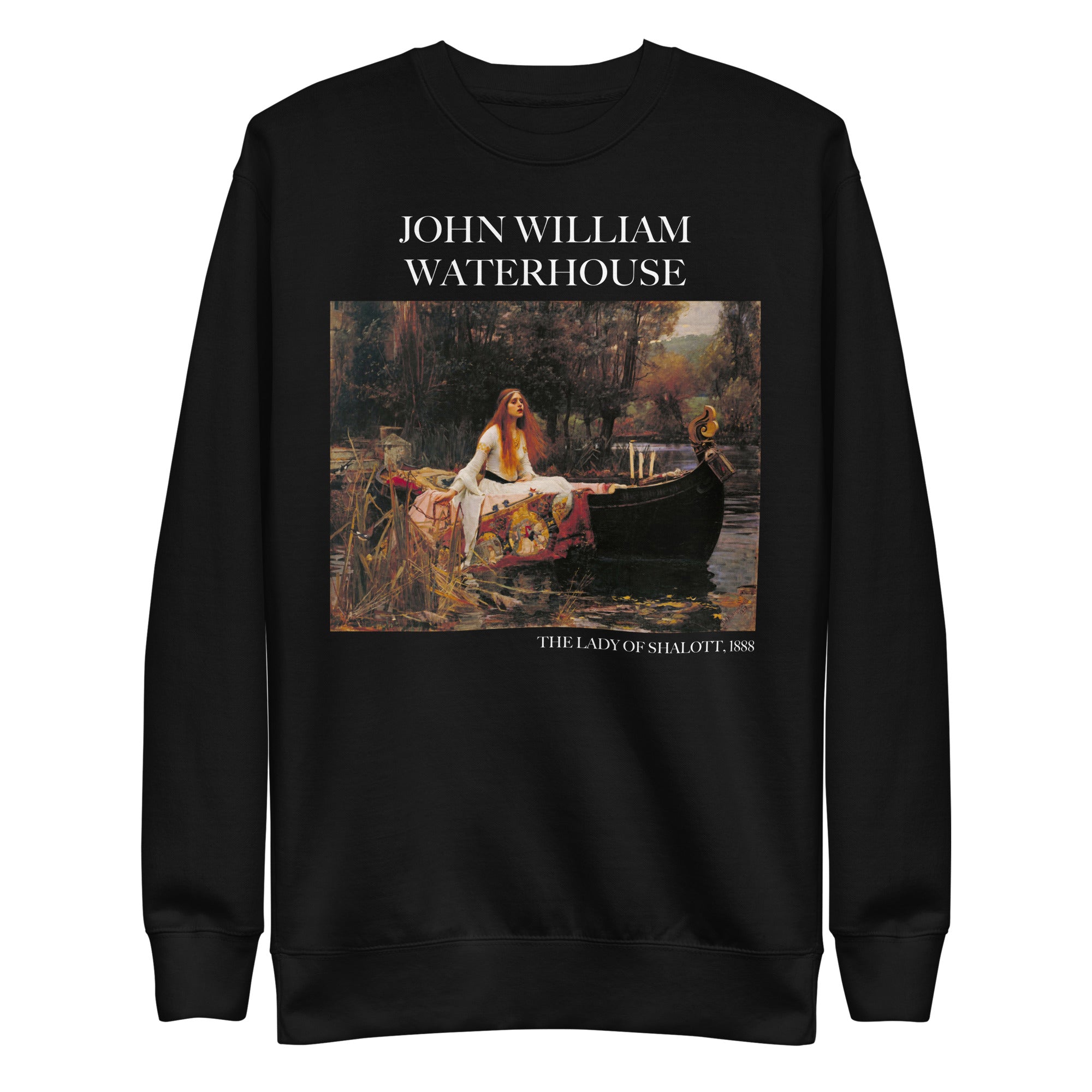 Sweatshirt mit berühmtem Gemälde „Die Dame von Shalott“ von John William Waterhouse | Premium-Sweatshirt für Unisex