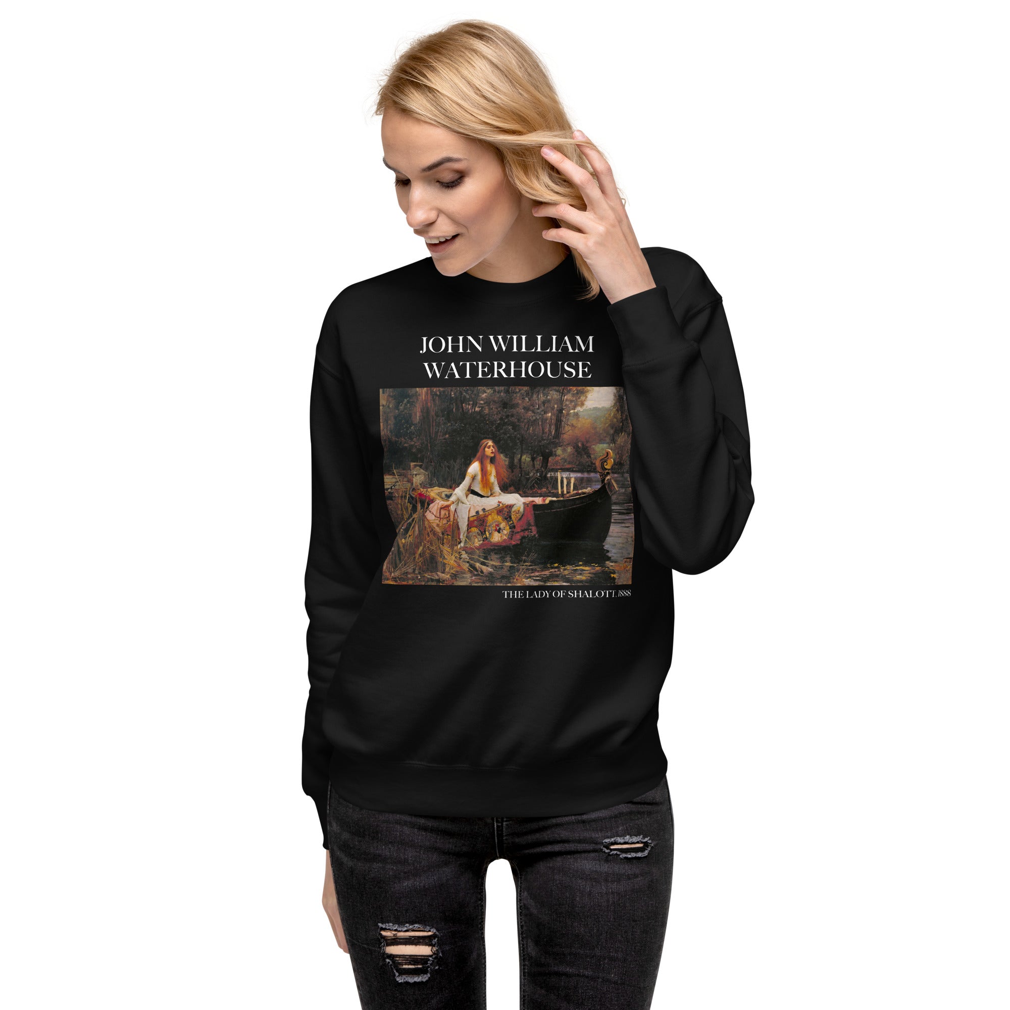 John William Waterhouse 'The Lady of Shalott' Famous Painting Sweatshirt | Unisex Premium Sweatshirt