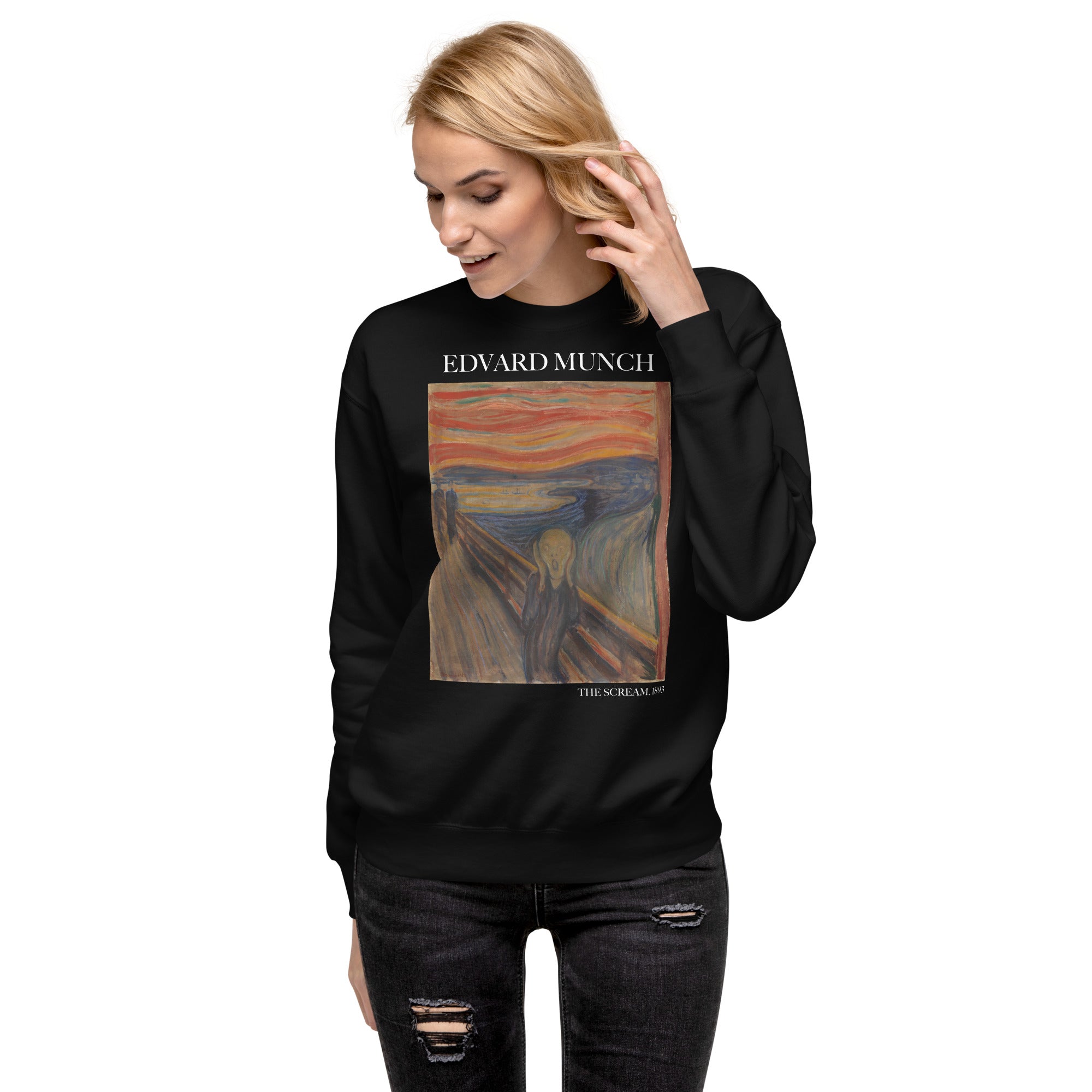 Sweatshirt mit berühmtem Gemälde „Der Schrei“ von Edvard Munch, Premium-Unisex-Sweatshirt