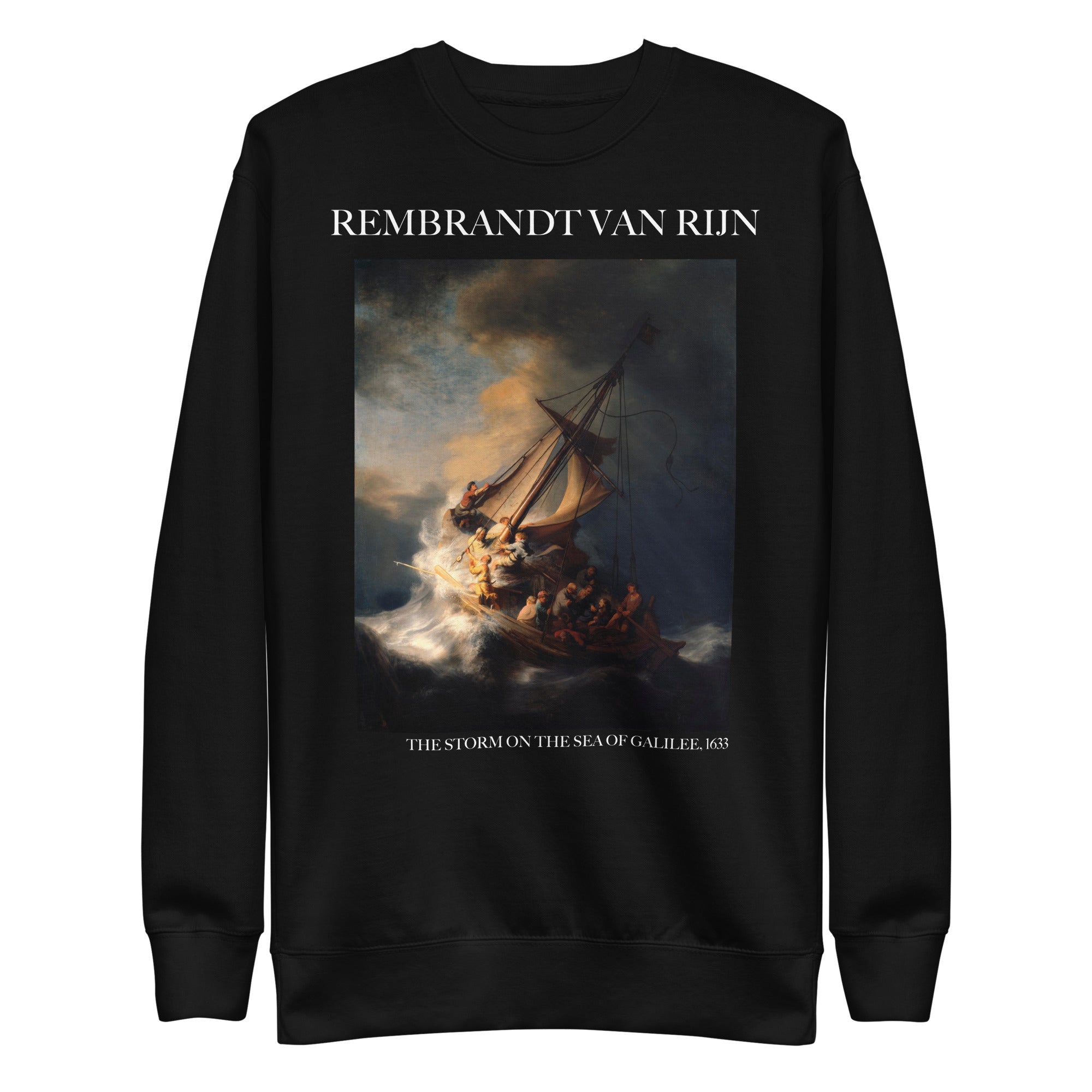 Sweatshirt mit berühmtem Gemälde „Der Sturm auf dem See Genezareth“ von Rembrandt van Rijn, Unisex, Premium-Sweatshirt