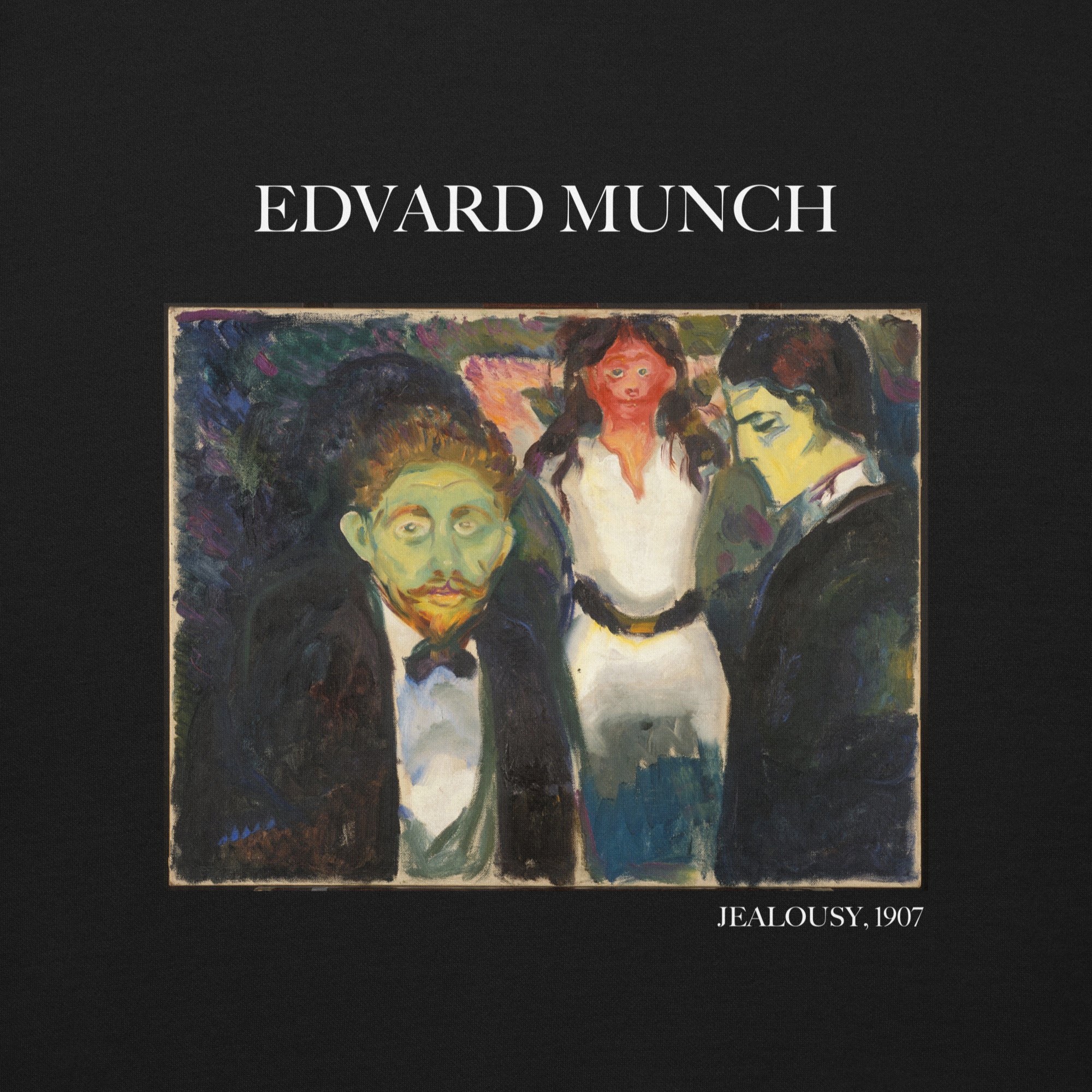 Sweatshirt mit berühmtem Gemälde „Eifersucht“ von Edvard Munch, Premium-Unisex-Sweatshirt