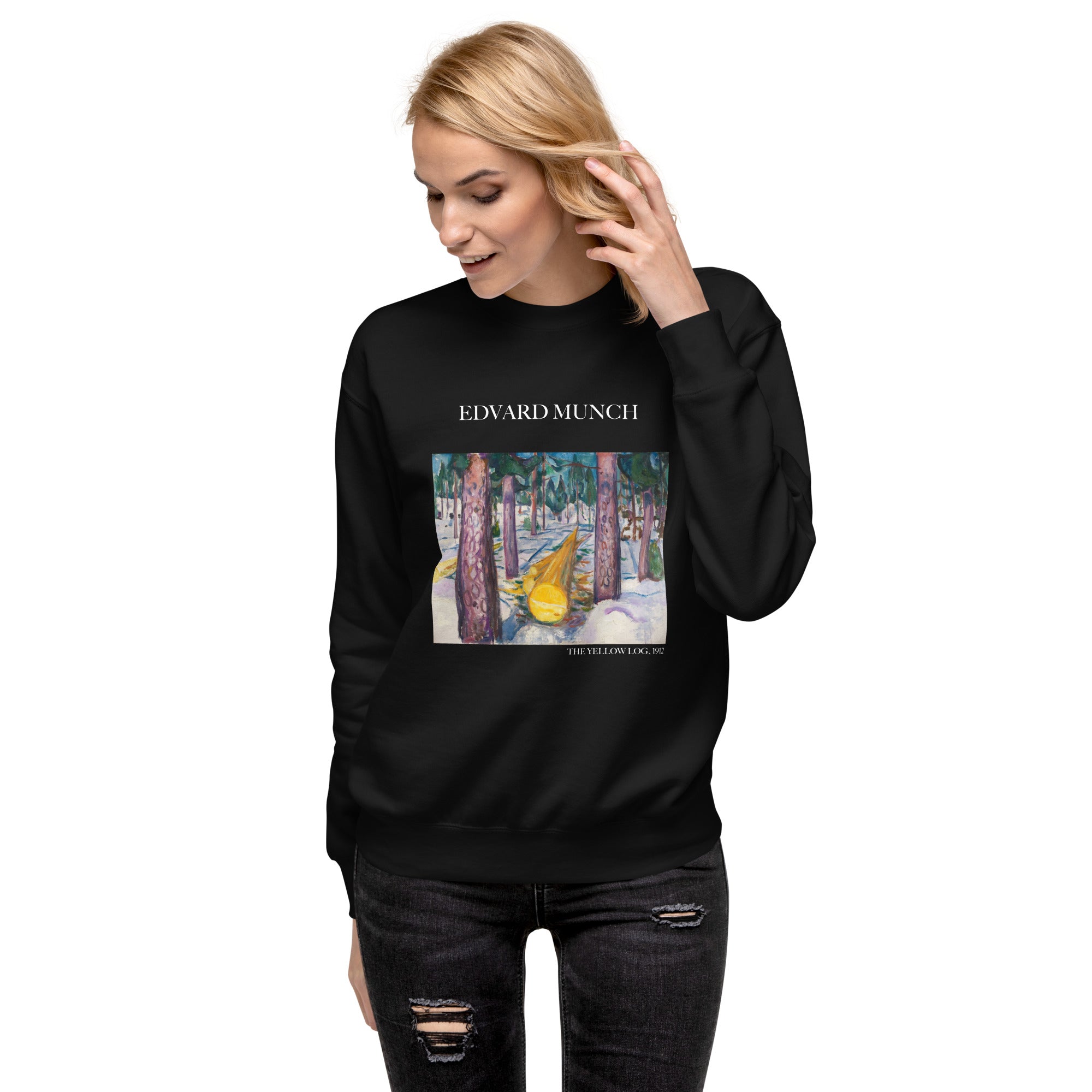 Sweatshirt mit berühmtem Gemälde „Der gelbe Baumstamm“ von Edvard Munch | Premium-Sweatshirt für Unisex