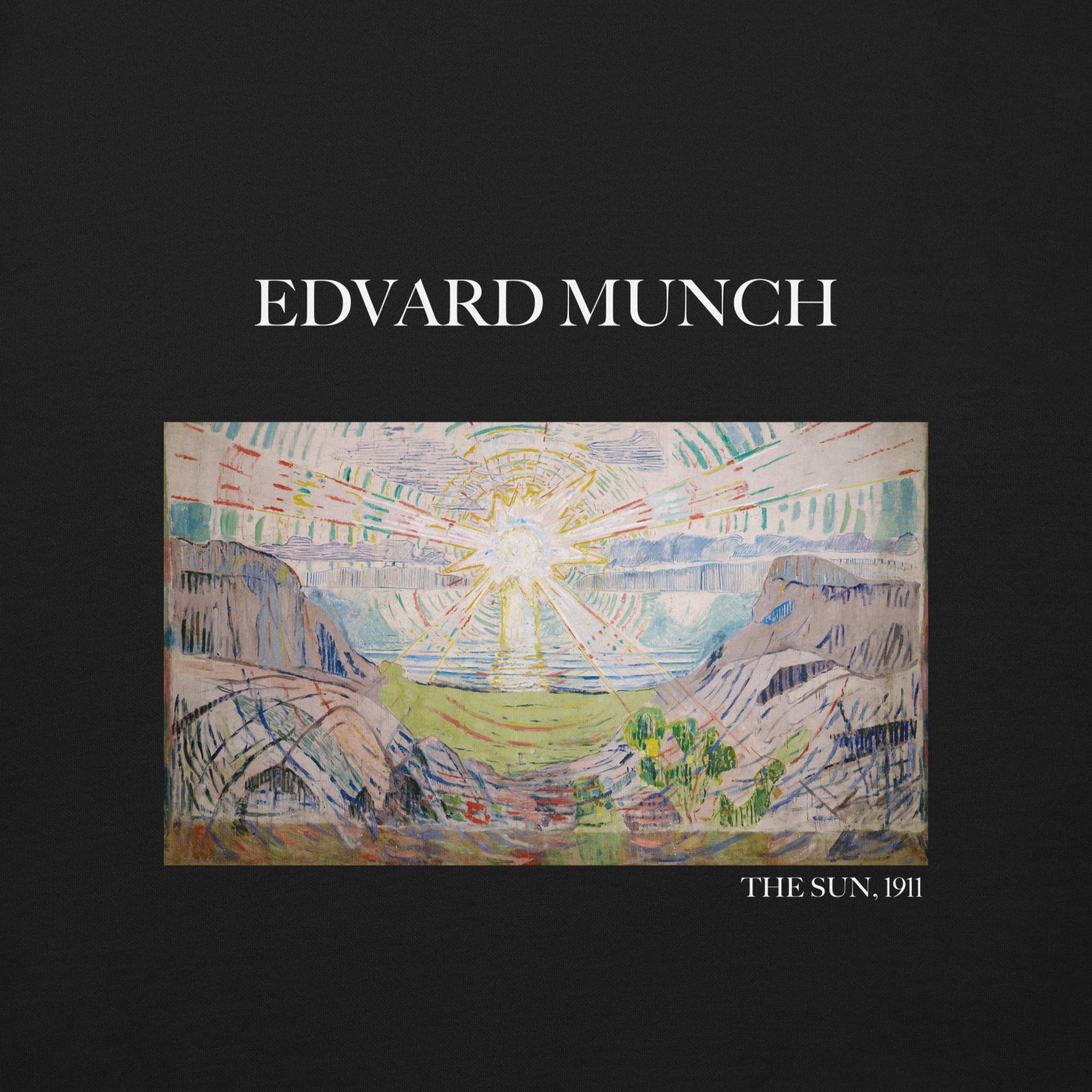 Sweatshirt mit berühmtem Gemälde „Die Sonne“ von Edvard Munch | Premium-Sweatshirt für Unisex