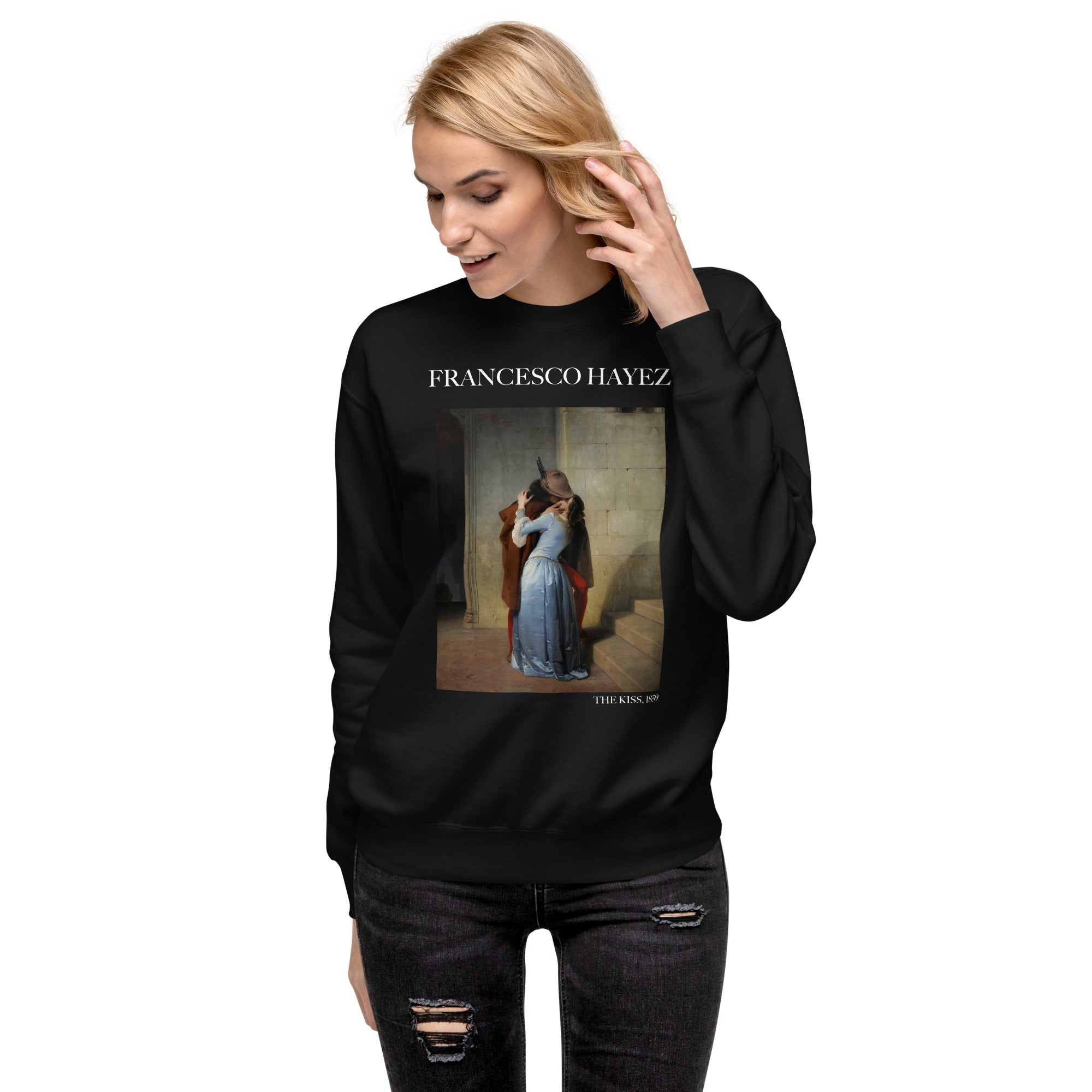 Sweatshirt mit berühmtem Gemälde „Der Kuss“ von Francesco Hayez | Premium-Sweatshirt für Unisex