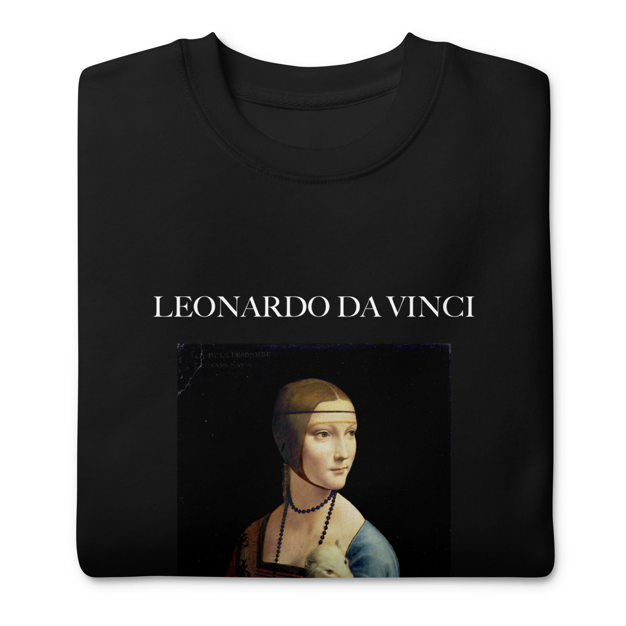 Sweatshirt mit berühmtem Gemälde „Die Dame mit dem Hermelin“ von Leonardo da Vinci, Unisex, Premium-Sweatshirt