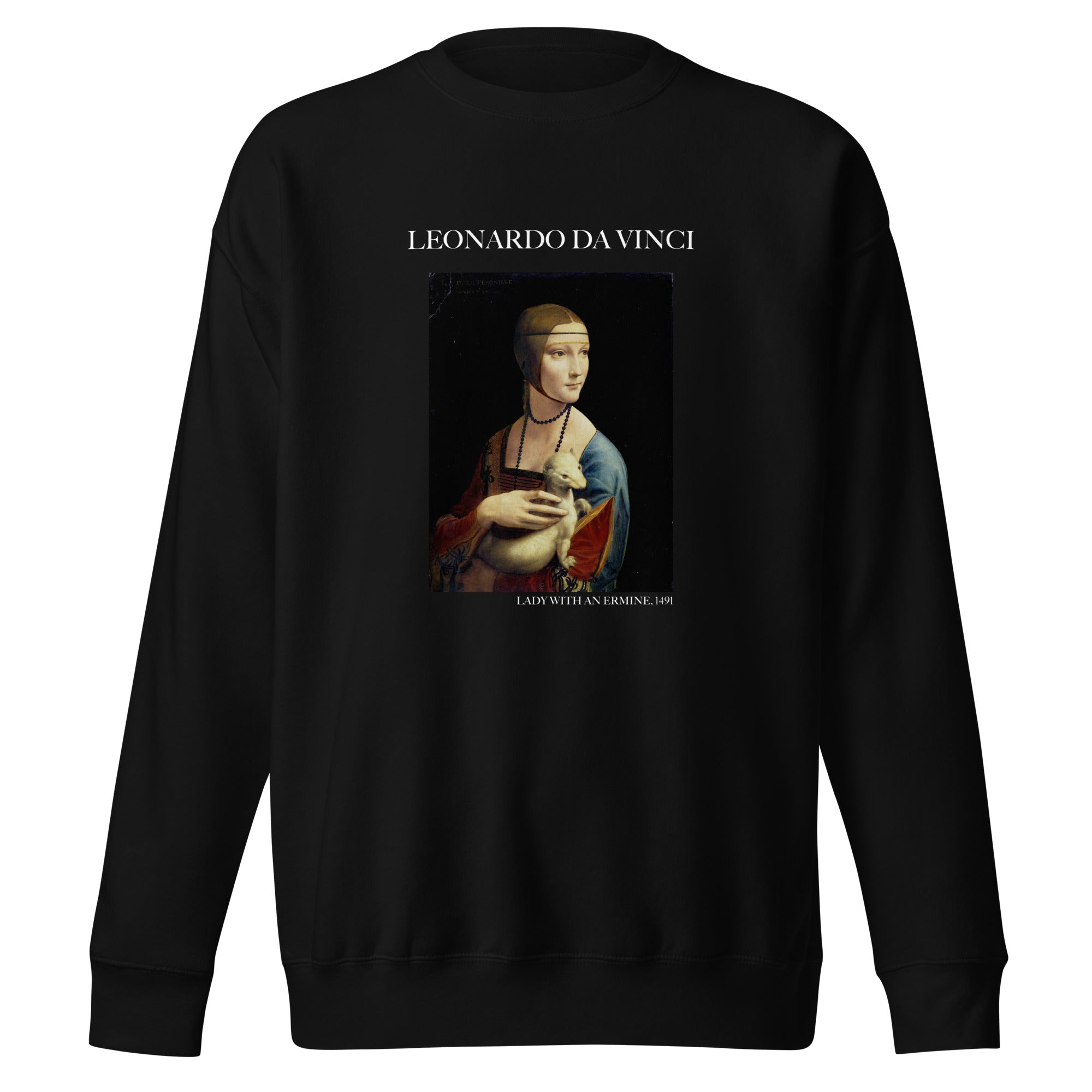 Sweatshirt mit berühmtem Gemälde „Die Dame mit dem Hermelin“ von Leonardo da Vinci, Unisex, Premium-Sweatshirt