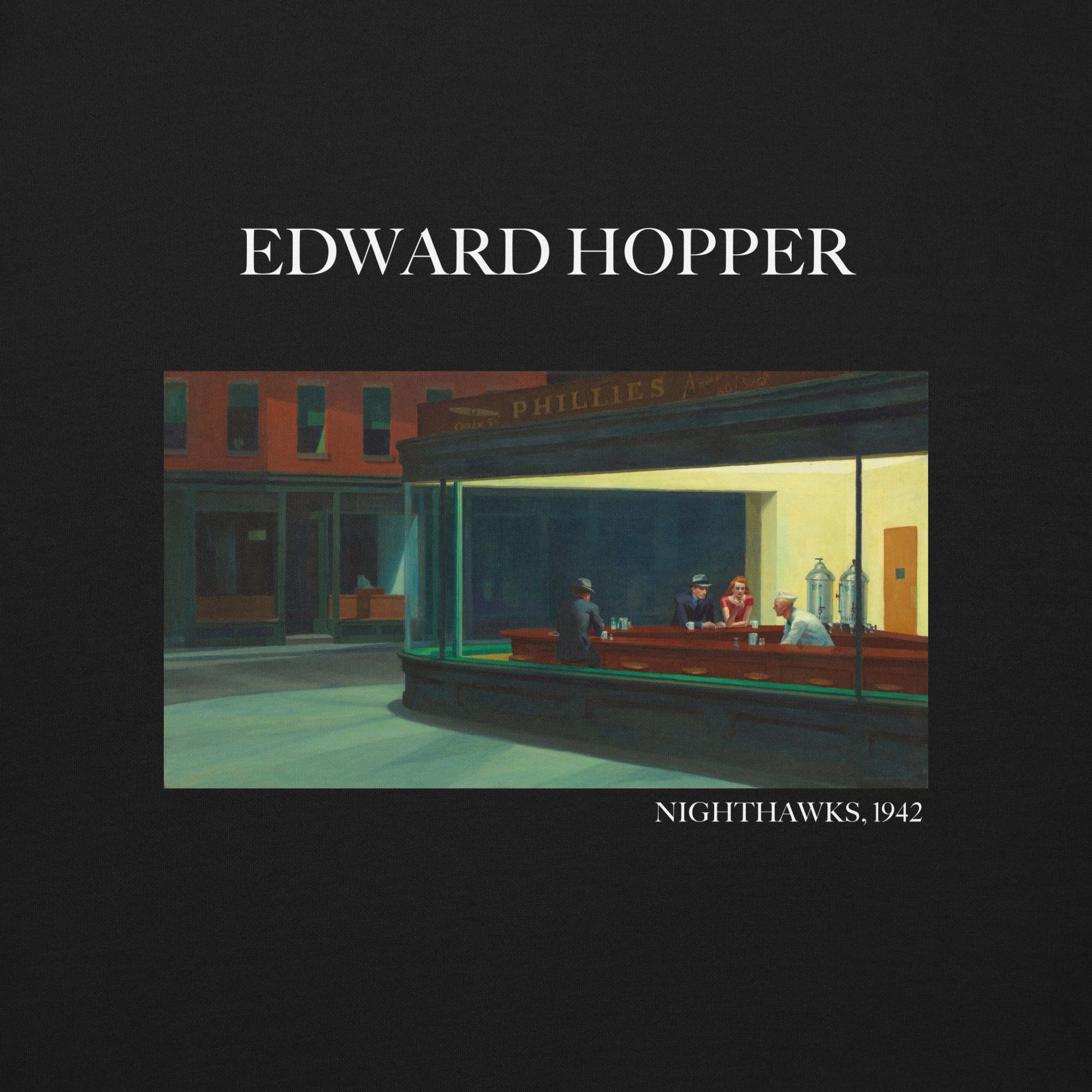 Sweatshirt mit berühmtem Gemälde „Nighthawks“ von Edward Hopper | Premium-Sweatshirt für Unisex