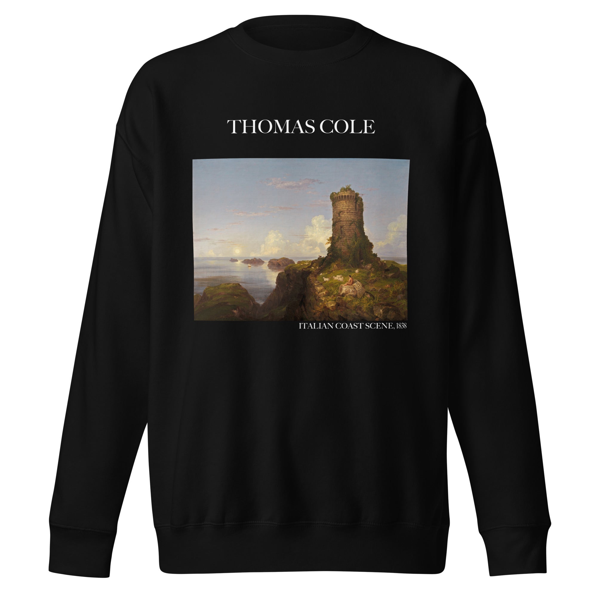 Thomas Cole – Kurzes Sweatshirt „Italienische Küstenszene“ – berühmtes Gemälde – Premium-Kunst-Kurzpullover