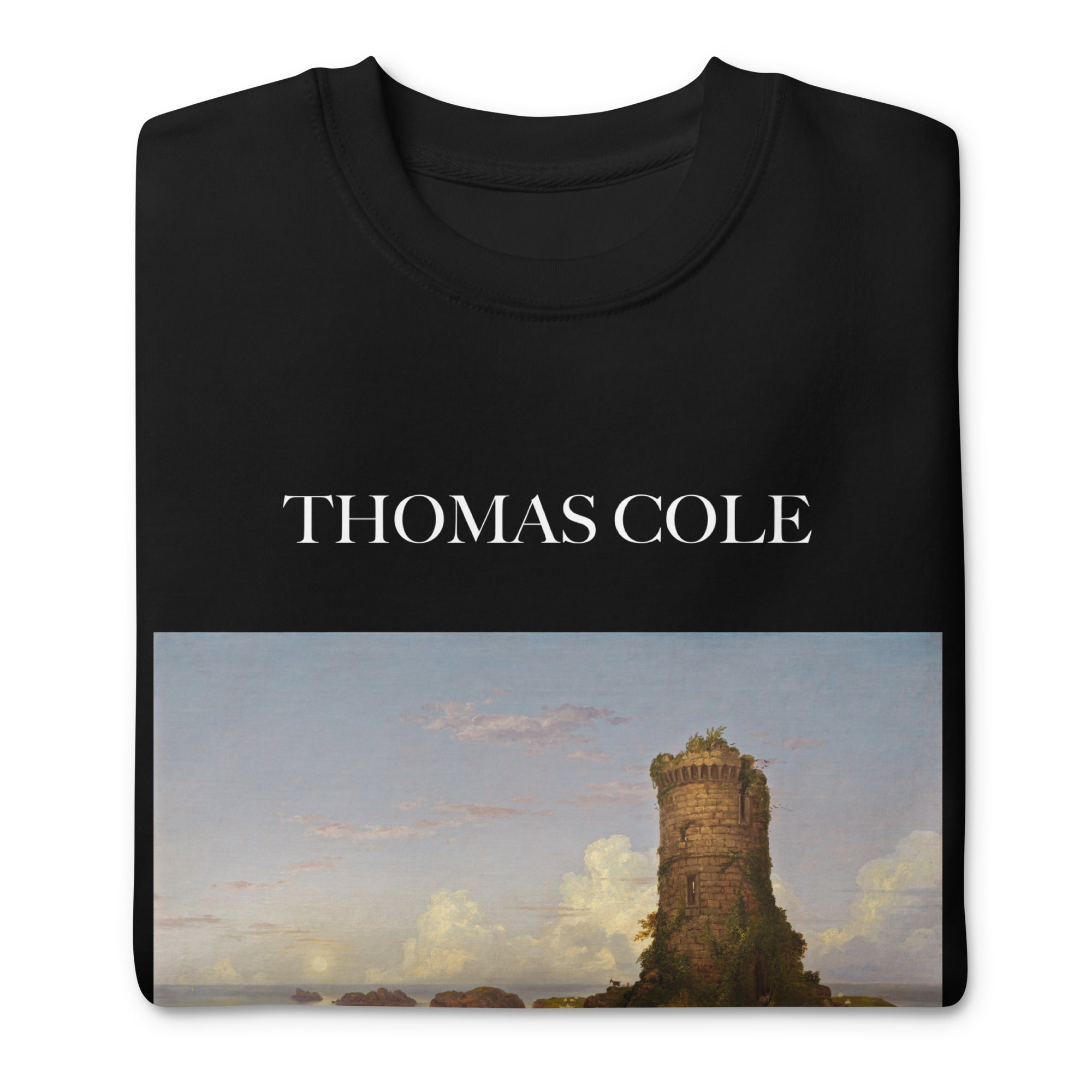 Thomas Cole – Kurzes Sweatshirt „Italienische Küstenszene“ – berühmtes Gemälde – Premium-Kunst-Kurzpullover