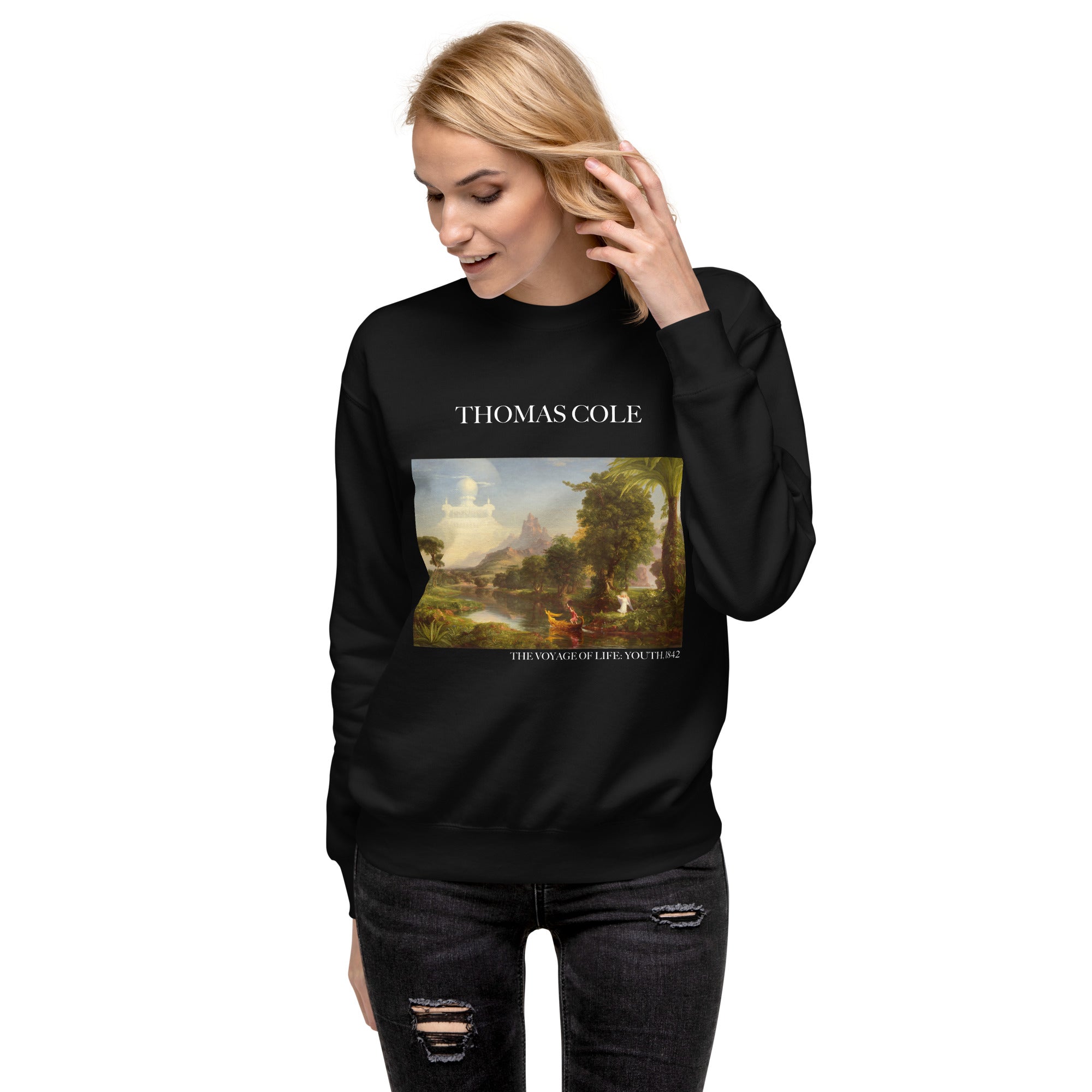 Sweatshirt mit berühmtem Gemälde „The Voyage of Life: Youth“ von Thomas Cole | Premium-Sweatshirt für Unisex