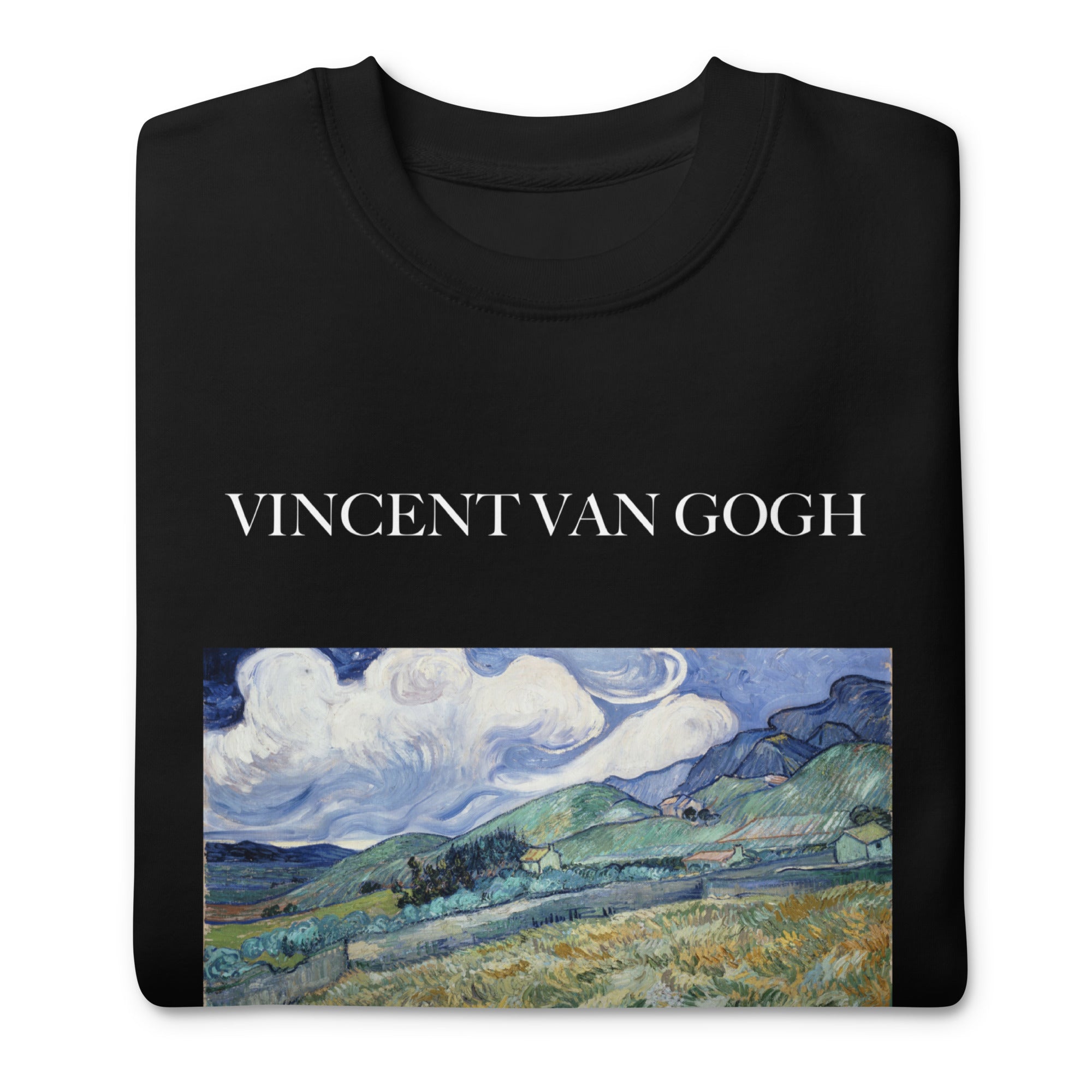 Sweatshirt mit berühmtem Gemälde „Landschaft von Saint-Rémy“ von Vincent van Gogh | Premium-Sweatshirt für Unisex