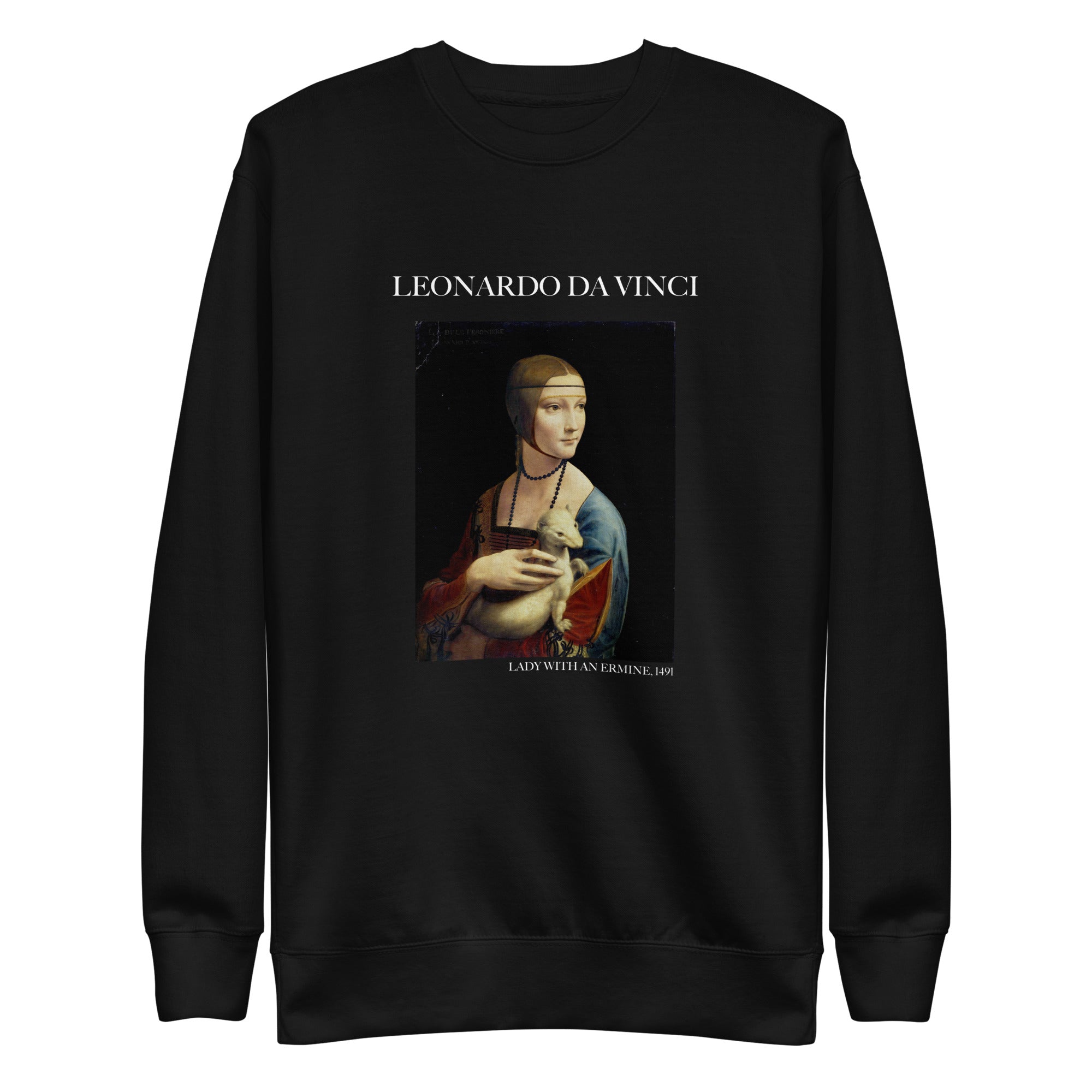 Sweatshirt mit berühmtem Gemälde „Die Dame mit dem Hermelin“ von Leonardo da Vinci, Unisex, Premium-Sweatshirt