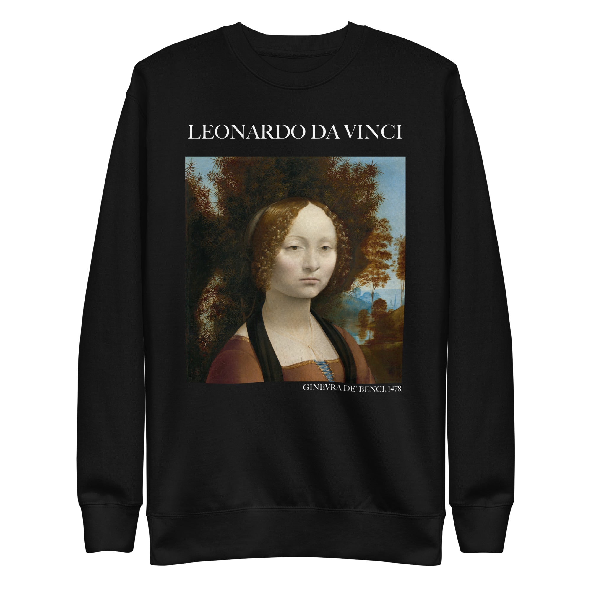 Sweatshirt mit berühmtem Gemälde „Ginevra de‘ Benci“ von Leonardo da Vinci, Premium-Unisex-Sweatshirt