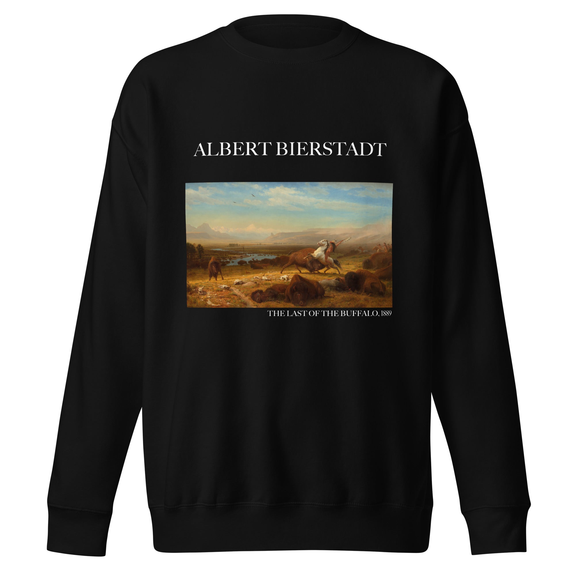 Sweatshirt mit berühmtem Gemälde „The Last of the Buffalo“ von Albert Bierstadt | Premium-Sweatshirt für Unisex