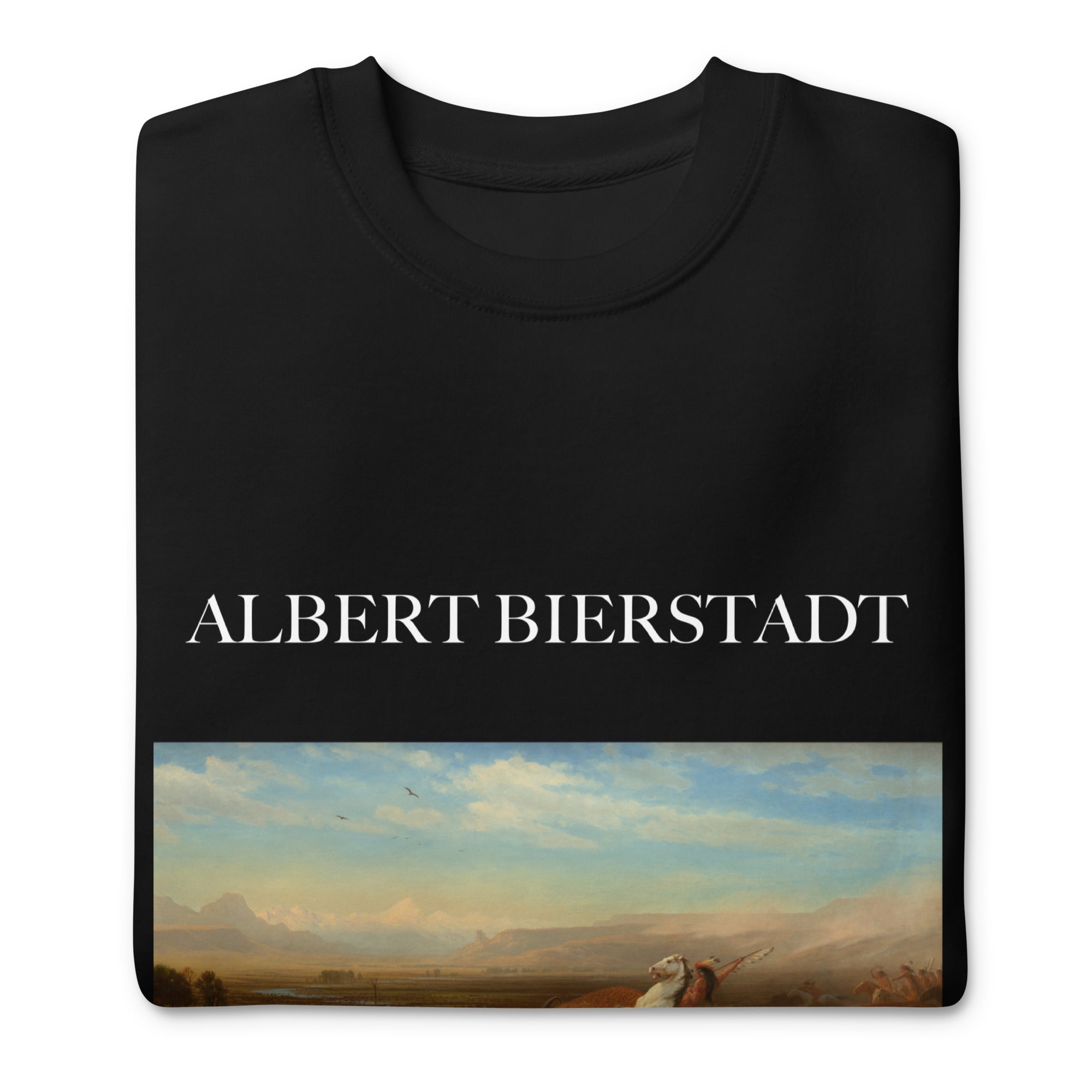 Sweatshirt mit berühmtem Gemälde „The Last of the Buffalo“ von Albert Bierstadt | Premium-Sweatshirt für Unisex