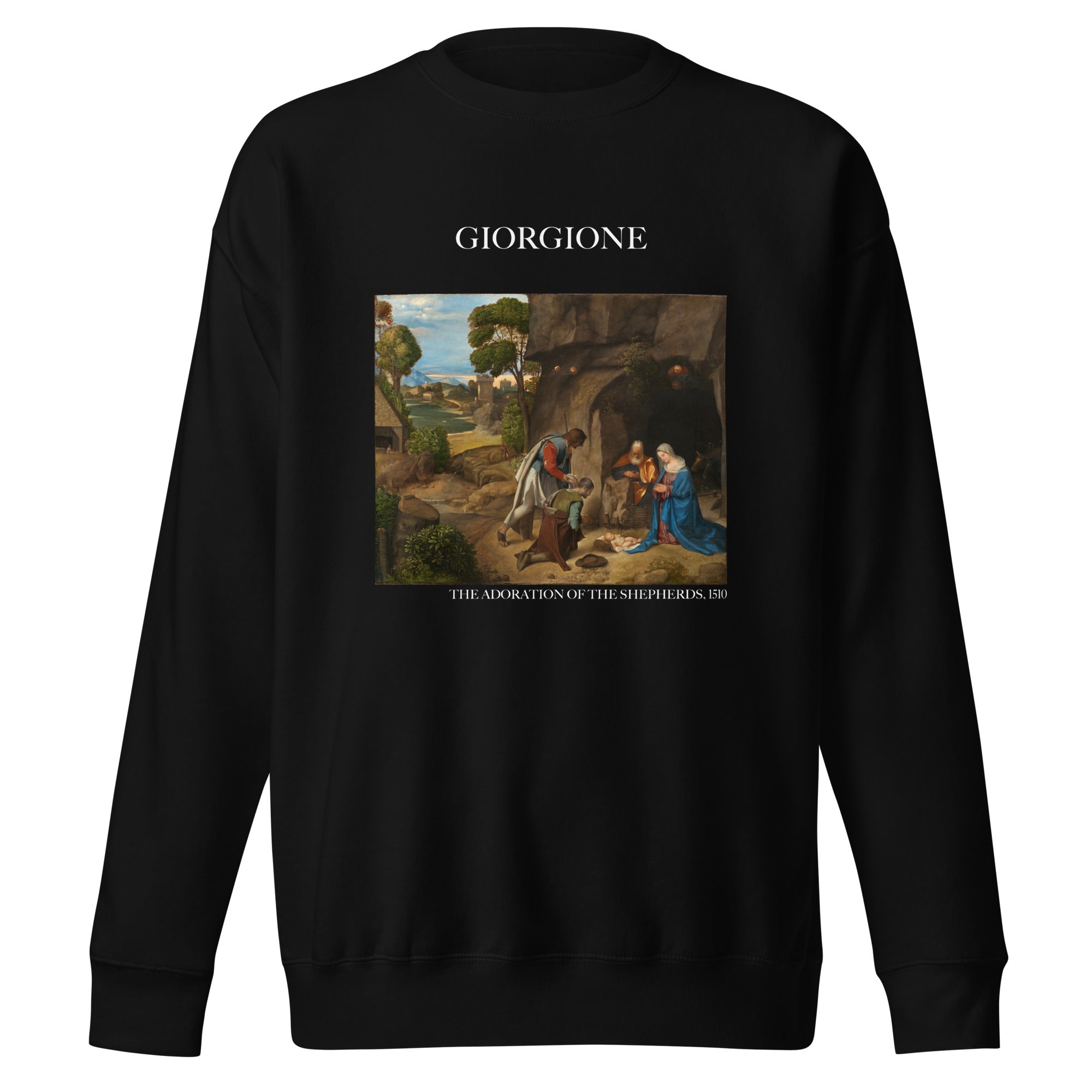 Giorgione - Sweatshirt mit berühmtem Gemälde „Die Anbetung der Hirten“ | Premium-Unisex-Sweatshirt