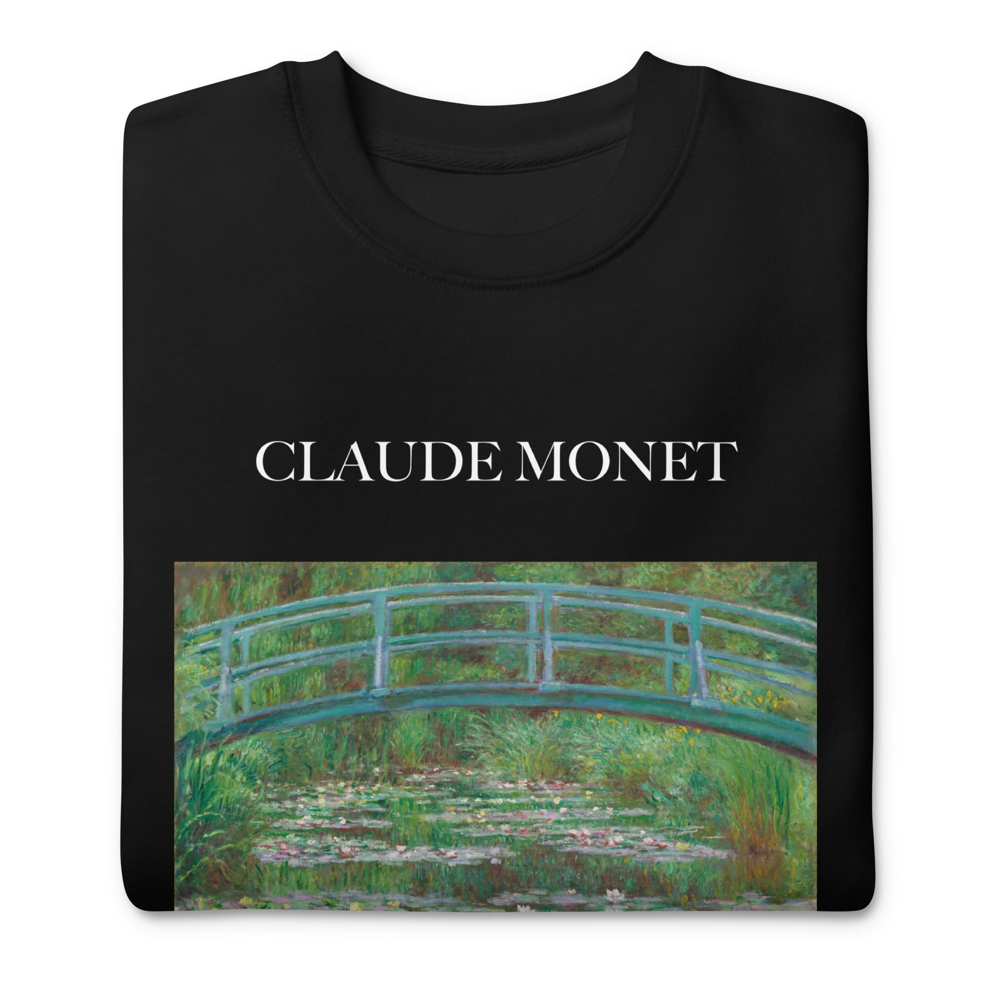 Claude Monet 'The Japanese Footbridge' Famous Painting Sweatshirt | Unisex Premium Sweatshirt