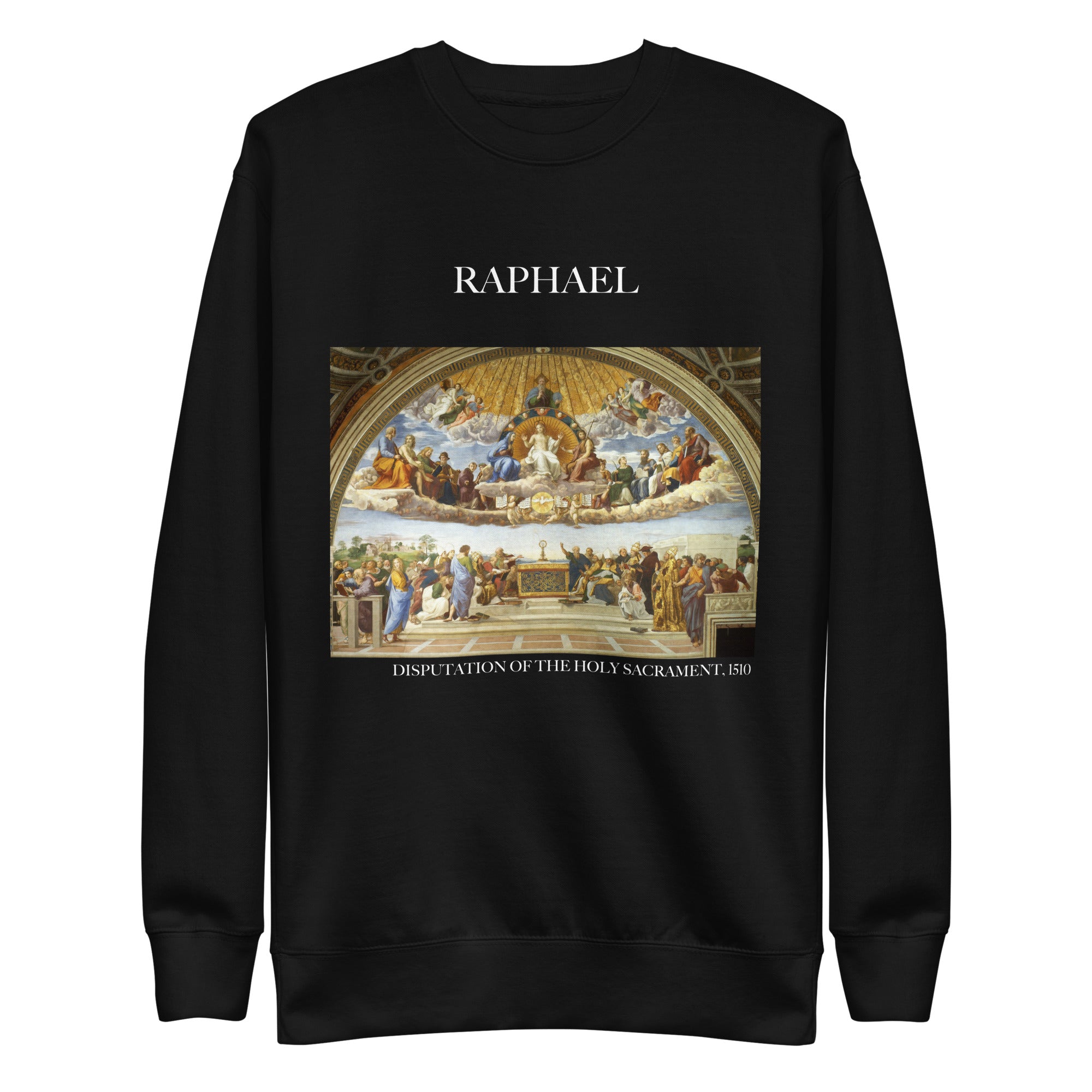 Sweatshirt mit berühmtem Gemälde „Disputation des Heiligen Abendmahls“ von Raphael | Premium-Sweatshirt für Unisex