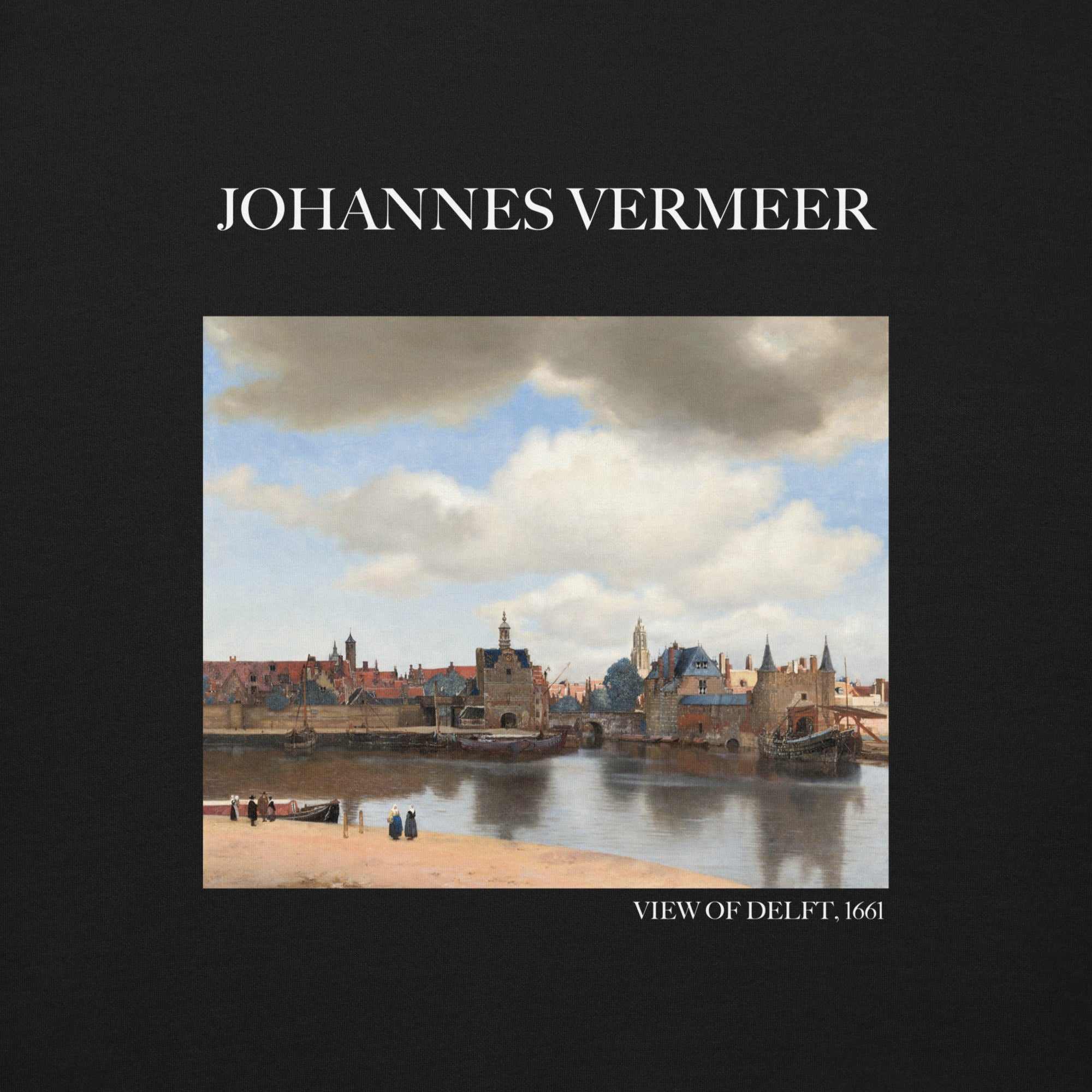 Johannes Vermeer 'Blick auf Delft' Berühmtes Gemälde Sweatshirt | Unisex Premium Sweatshirt