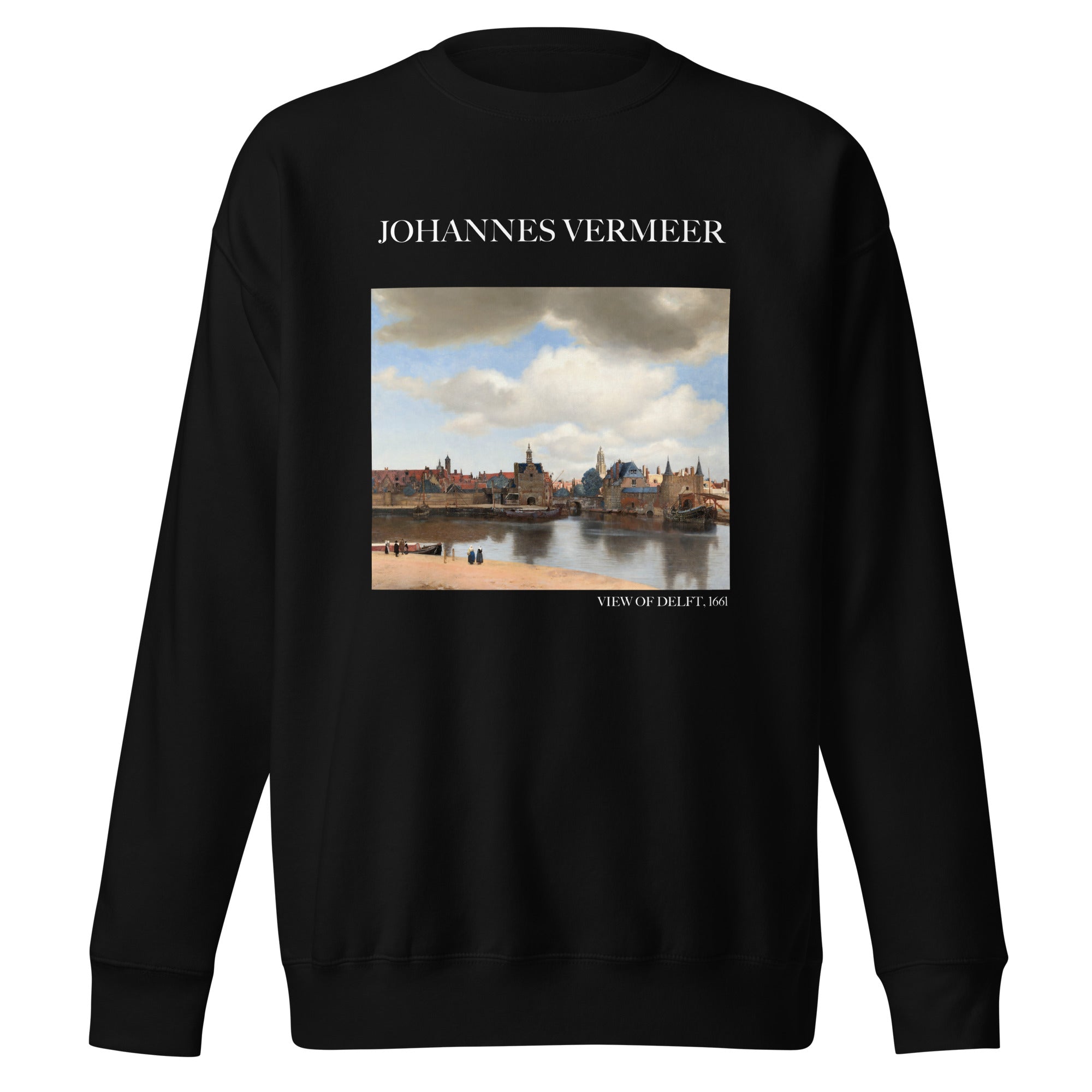 Johannes Vermeer 'Blick auf Delft' Berühmtes Gemälde Sweatshirt | Unisex Premium Sweatshirt