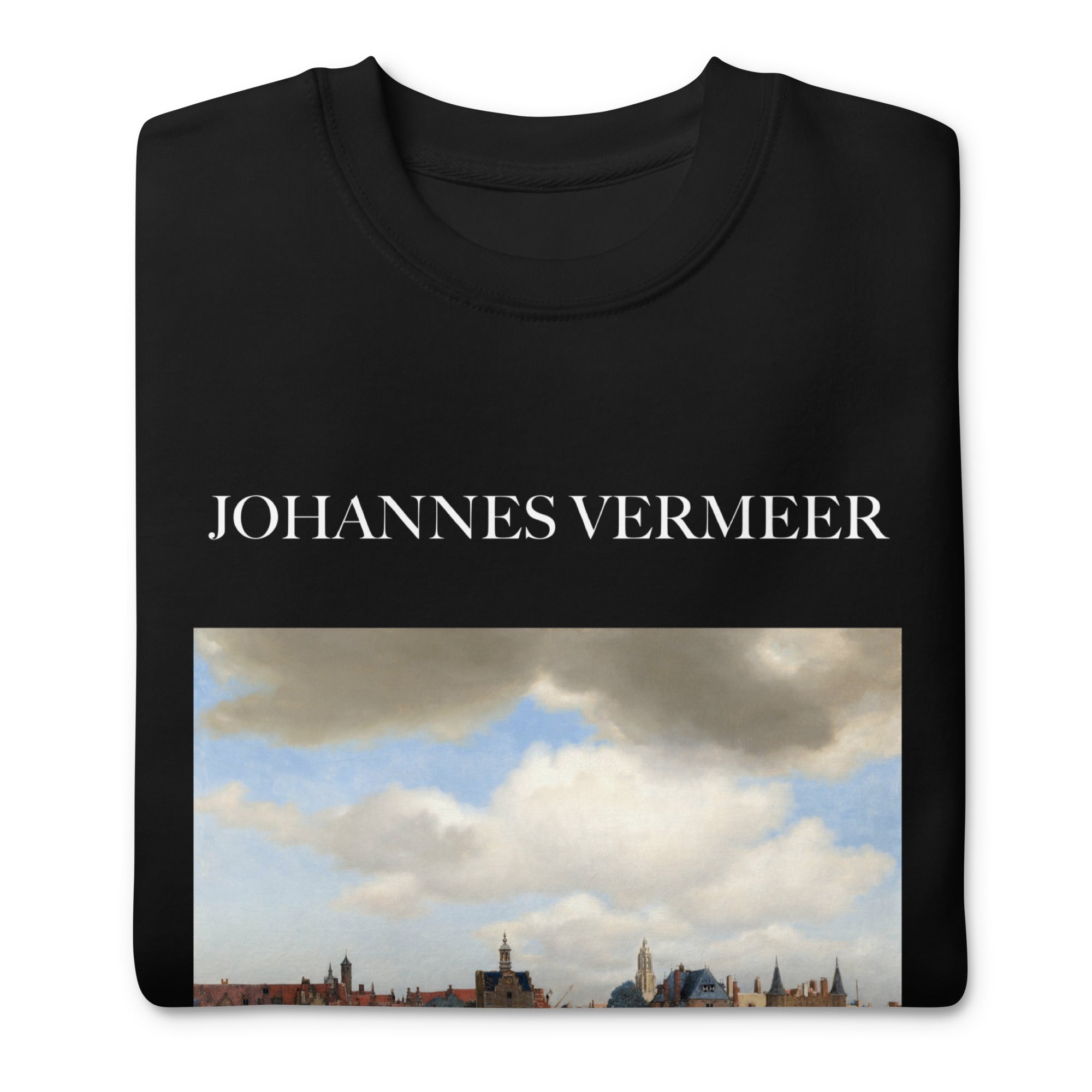 Johannes Vermeer 'Blick auf Delft' Berühmtes Gemälde Sweatshirt | Unisex Premium Sweatshirt