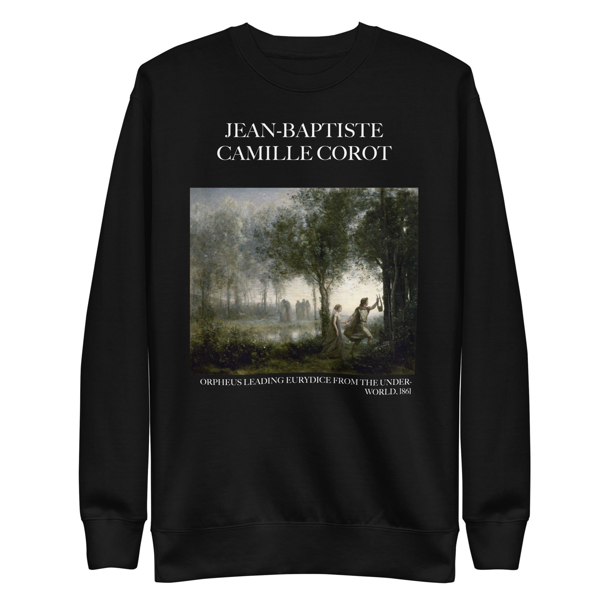 Sweatshirt mit berühmtem Gemälde „Orpheus führt Eurydike aus der Unterwelt“ von Jean-Baptiste Camille Corot | Premium-Sweatshirt für Unisex