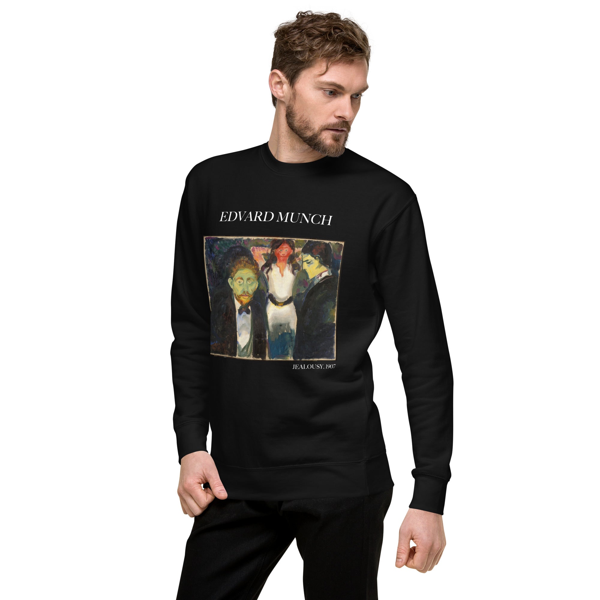 Sweatshirt mit berühmtem Gemälde „Eifersucht“ von Edvard Munch, Premium-Unisex-Sweatshirt