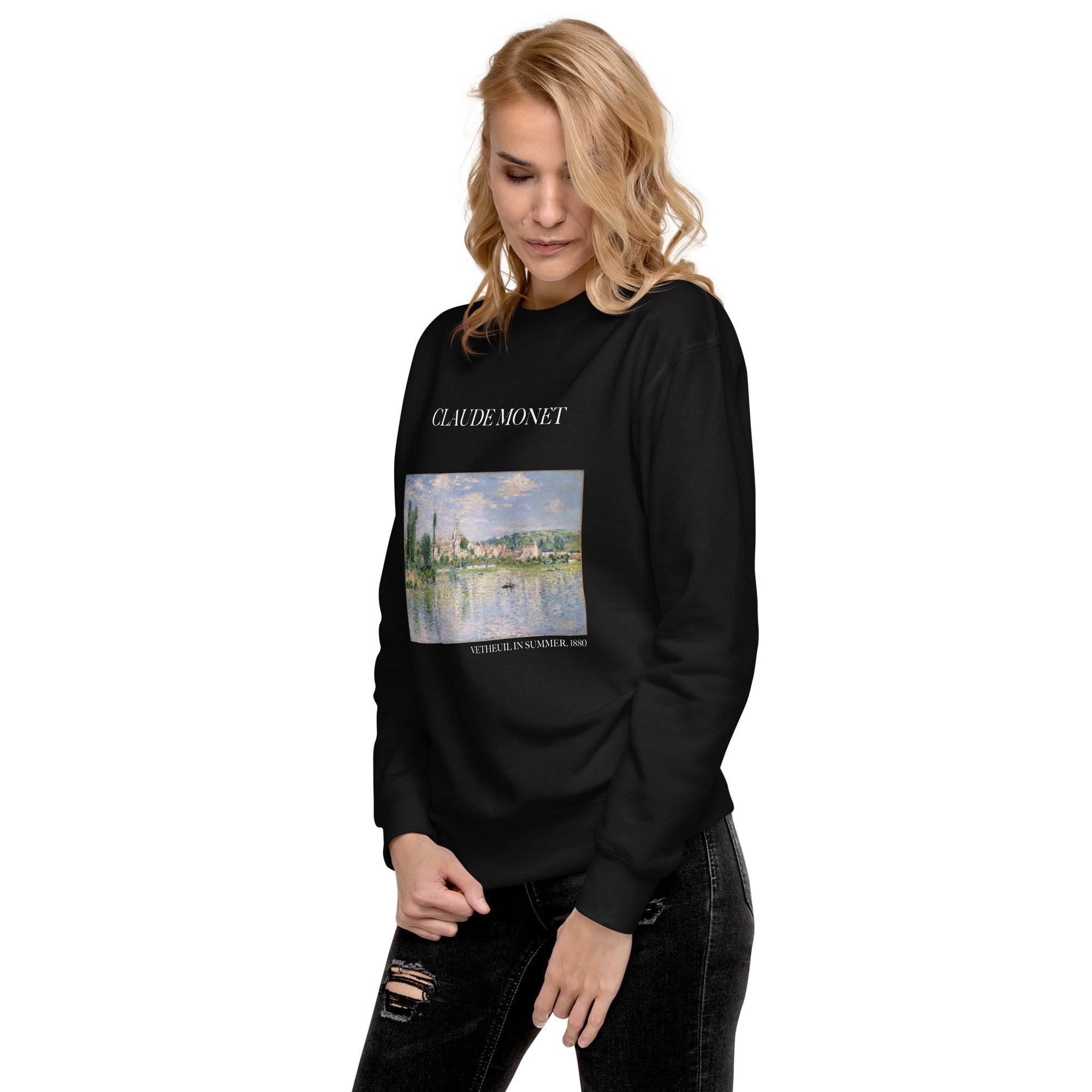 Claude Monet 'Vetheuil in Summer' Famous Painting Sweatshirt | Unisex Premium Sweatshirt