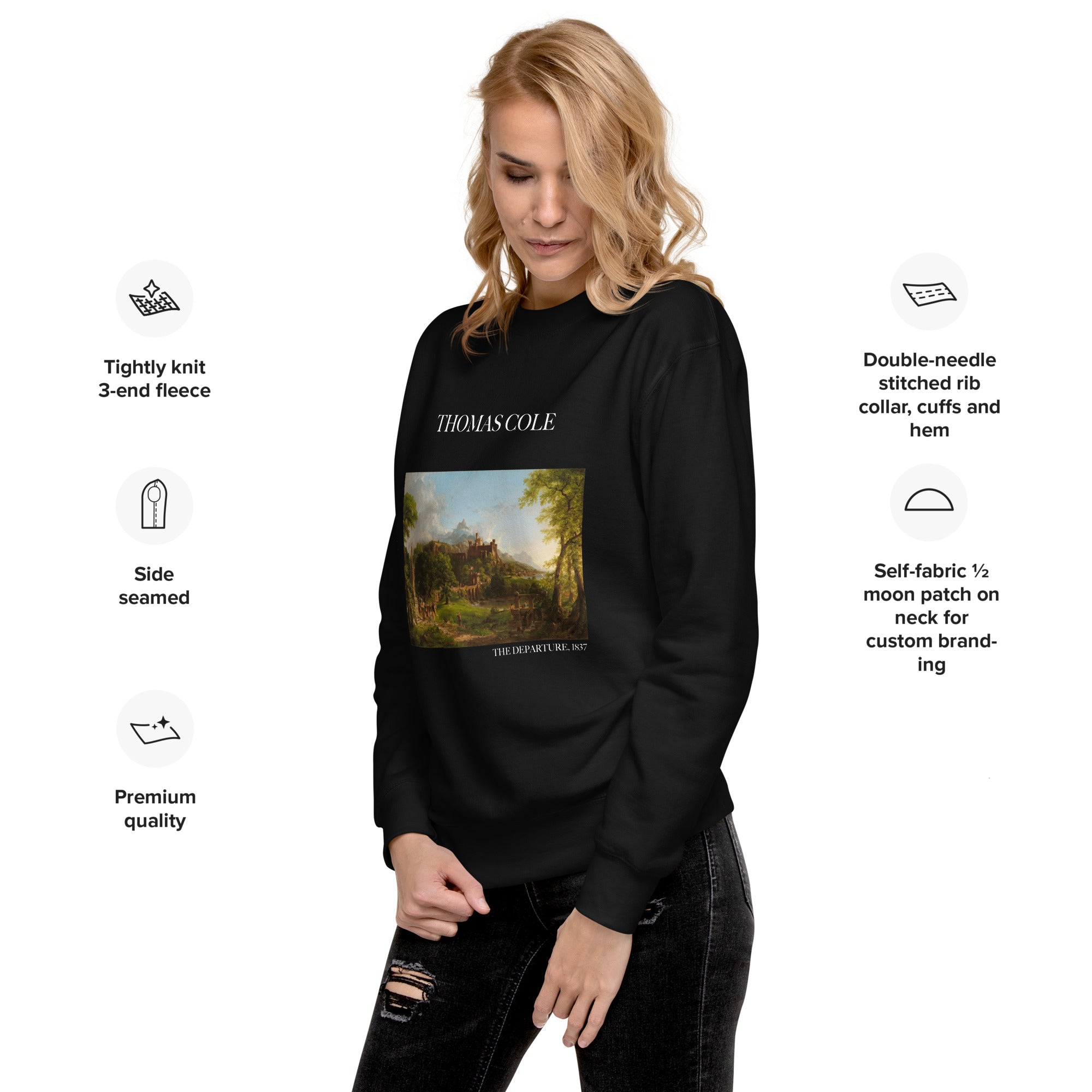 Sweatshirt mit berühmtem Gemälde „The Departure“ von Thomas Cole | Premium-Unisex-Sweatshirt