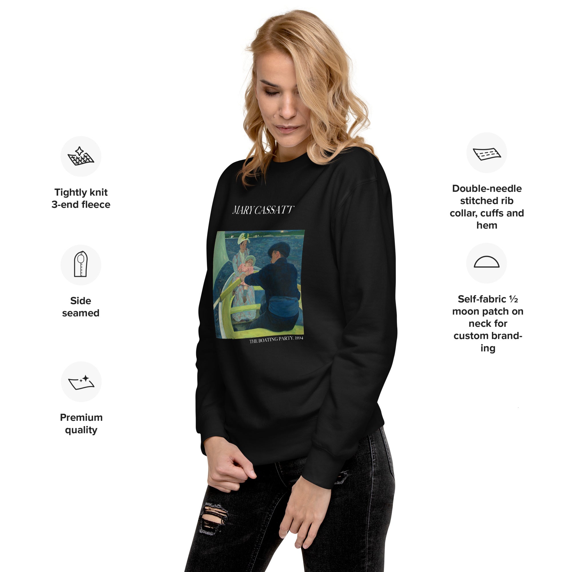 Sweatshirt mit berühmtem Gemälde „The Boating Party“ von Mary Cassatt | Premium-Sweatshirt für Unisex