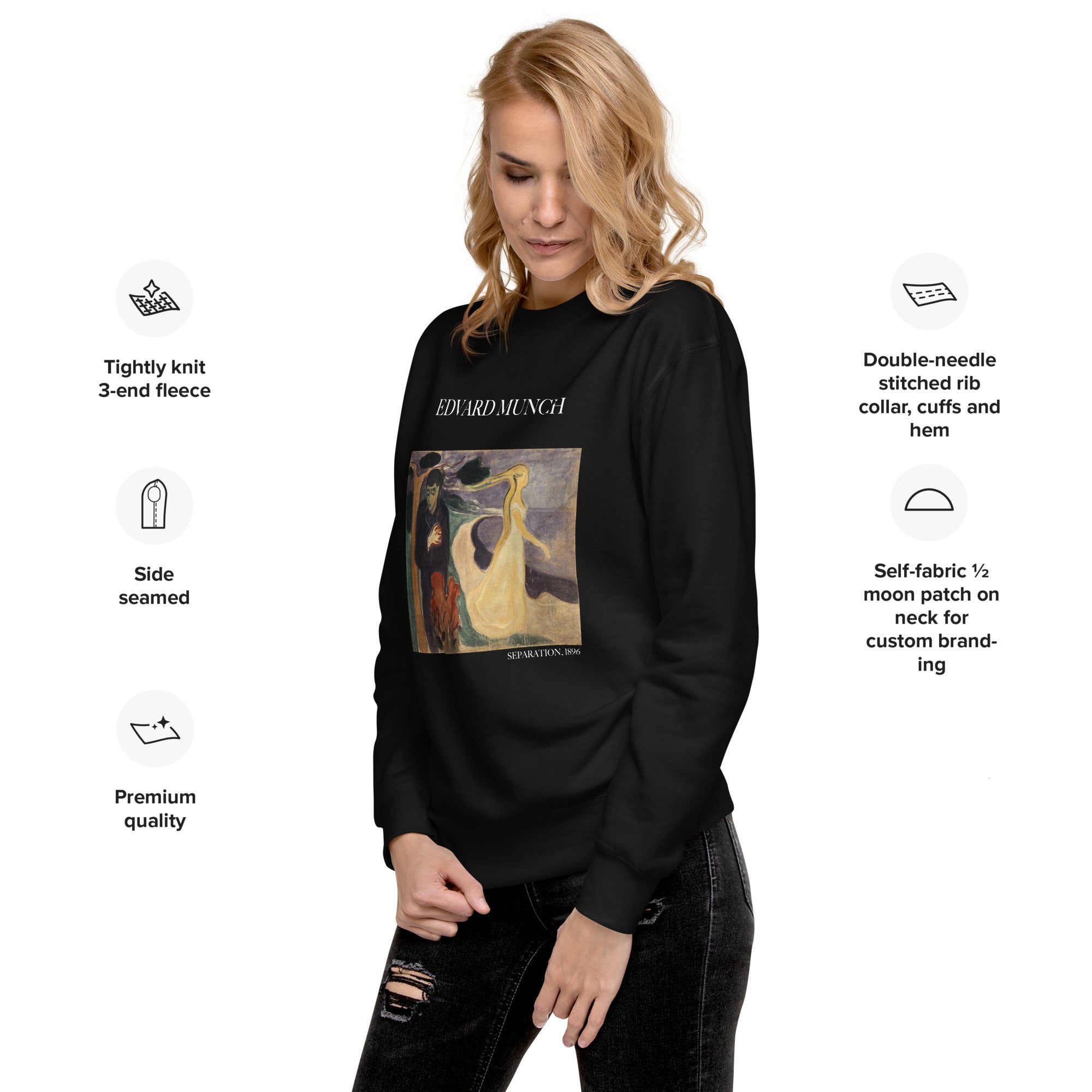 Sweatshirt mit berühmtem Gemälde „Separation“ von Edvard Munch, Premium-Unisex-Sweatshirt