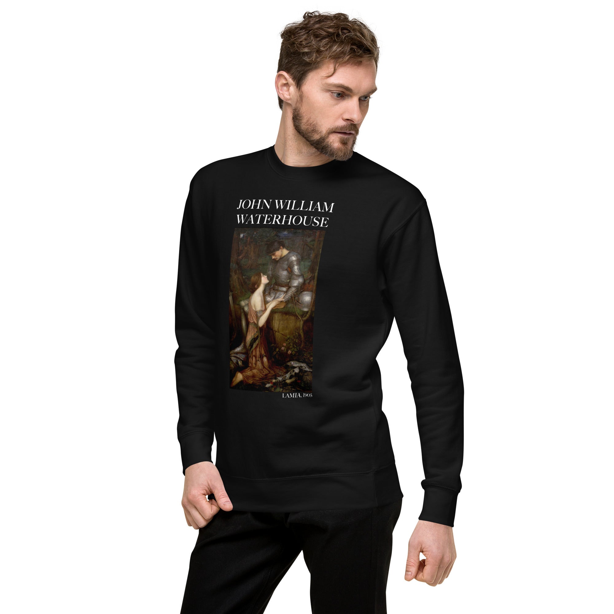 Sweatshirt mit berühmtem Gemälde „Lamia“ von John William Waterhouse, Premium-Unisex-Sweatshirt