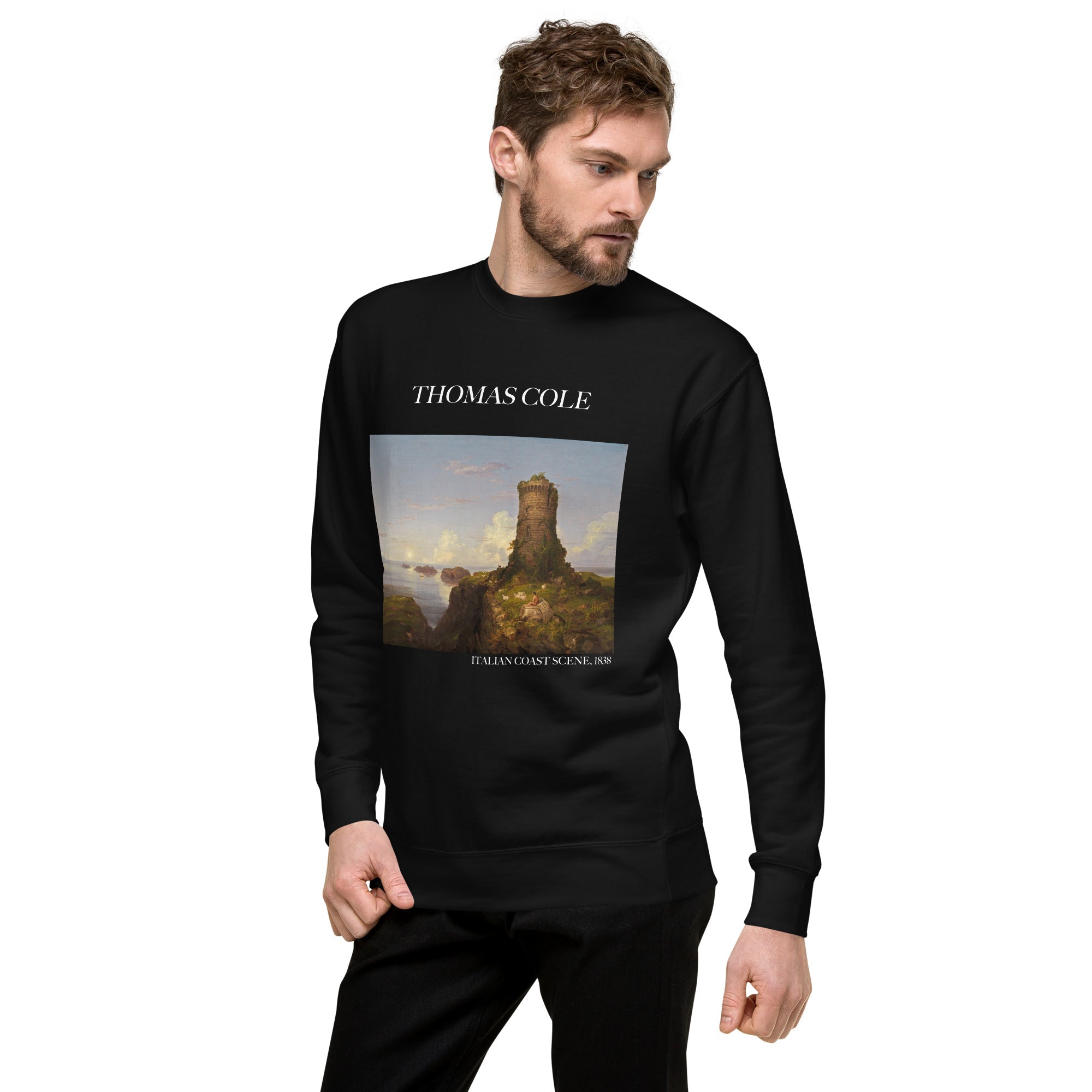 Thomas Cole Sweatshirt mit berühmtem Gemälde „Italienische Küstenszene“ | Premium-Unisex-Sweatshirt