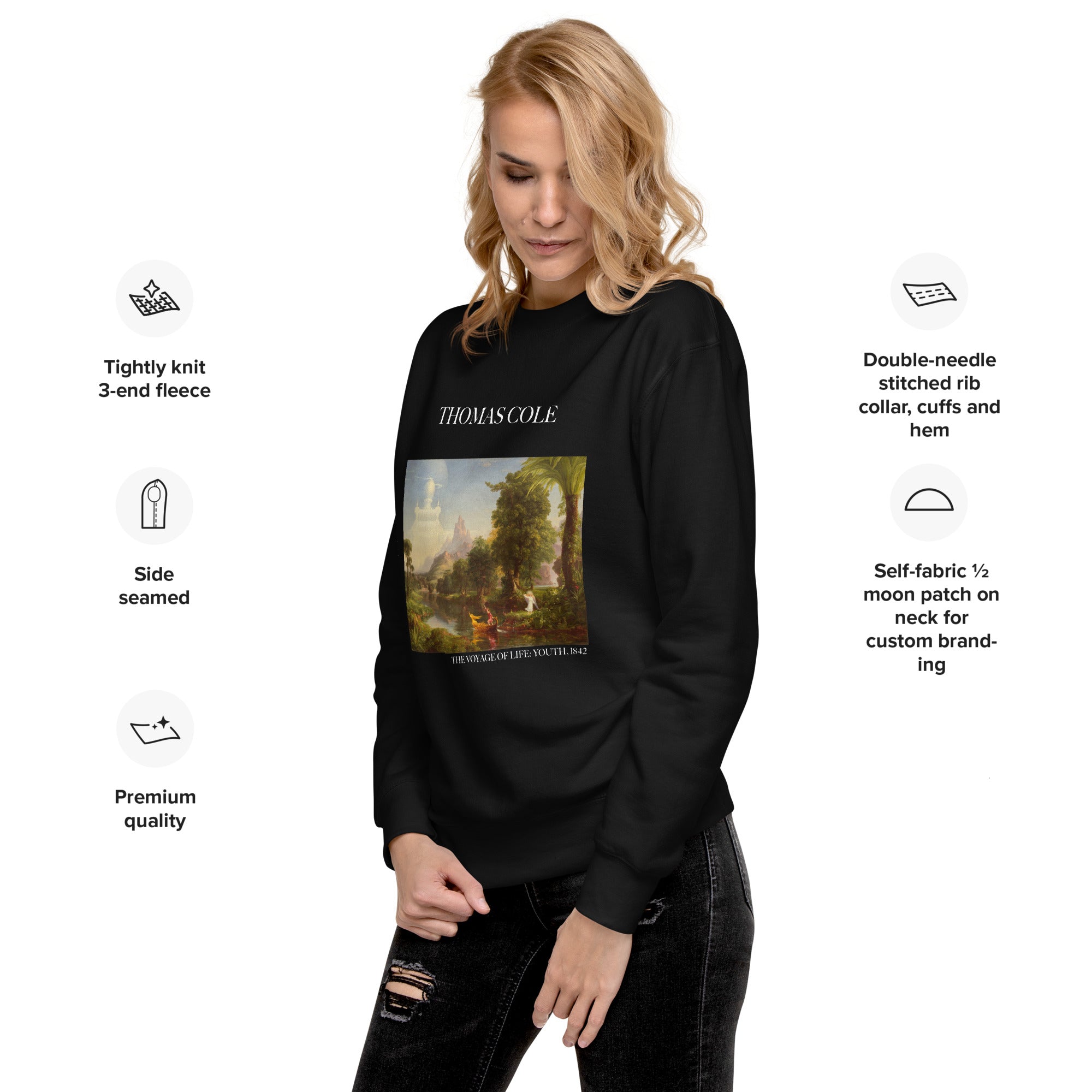 Sweatshirt mit berühmtem Gemälde „The Voyage of Life: Youth“ von Thomas Cole | Premium-Sweatshirt für Unisex