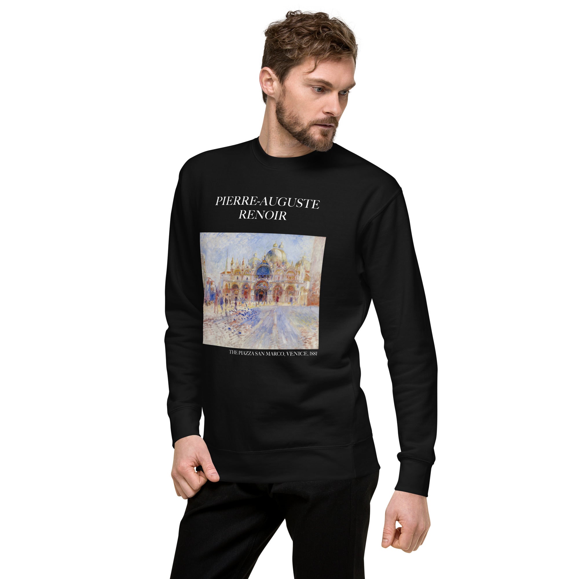 Pierre-Auguste Renoir 'The Piazza San Marco, Venice' Famous Painting Sweatshirt | Unisex Premium Sweatshirt