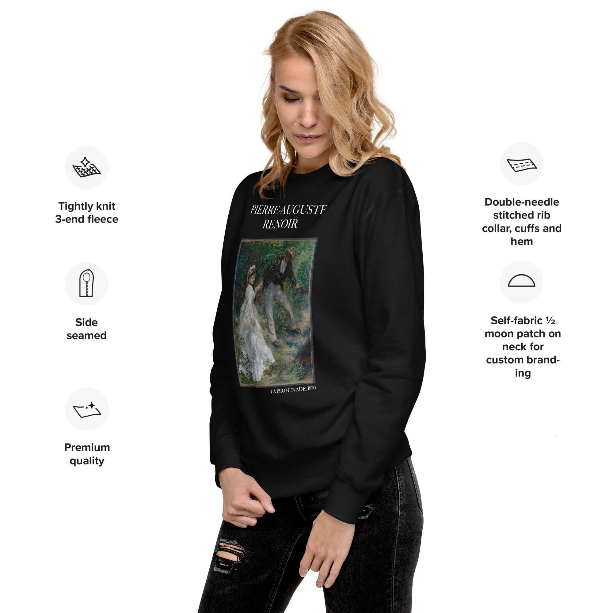 Sweatshirt mit berühmtem Gemälde „La Promenade“ von Pierre-Auguste Renoir, Unisex-Premium-Sweatshirt