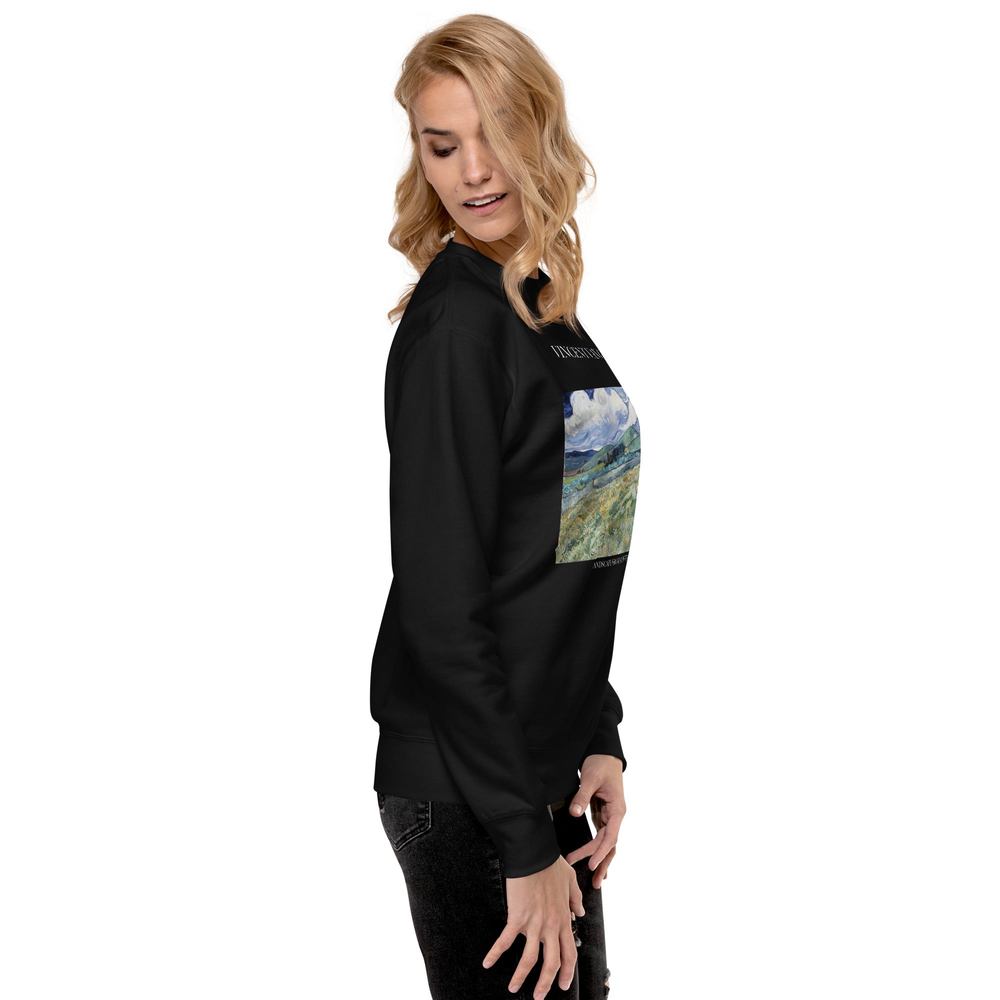 Vincent van Gogh 'Landscape from Saint-Rémy' Famous Painting Sweatshirt | Unisex Premium Sweatshirt