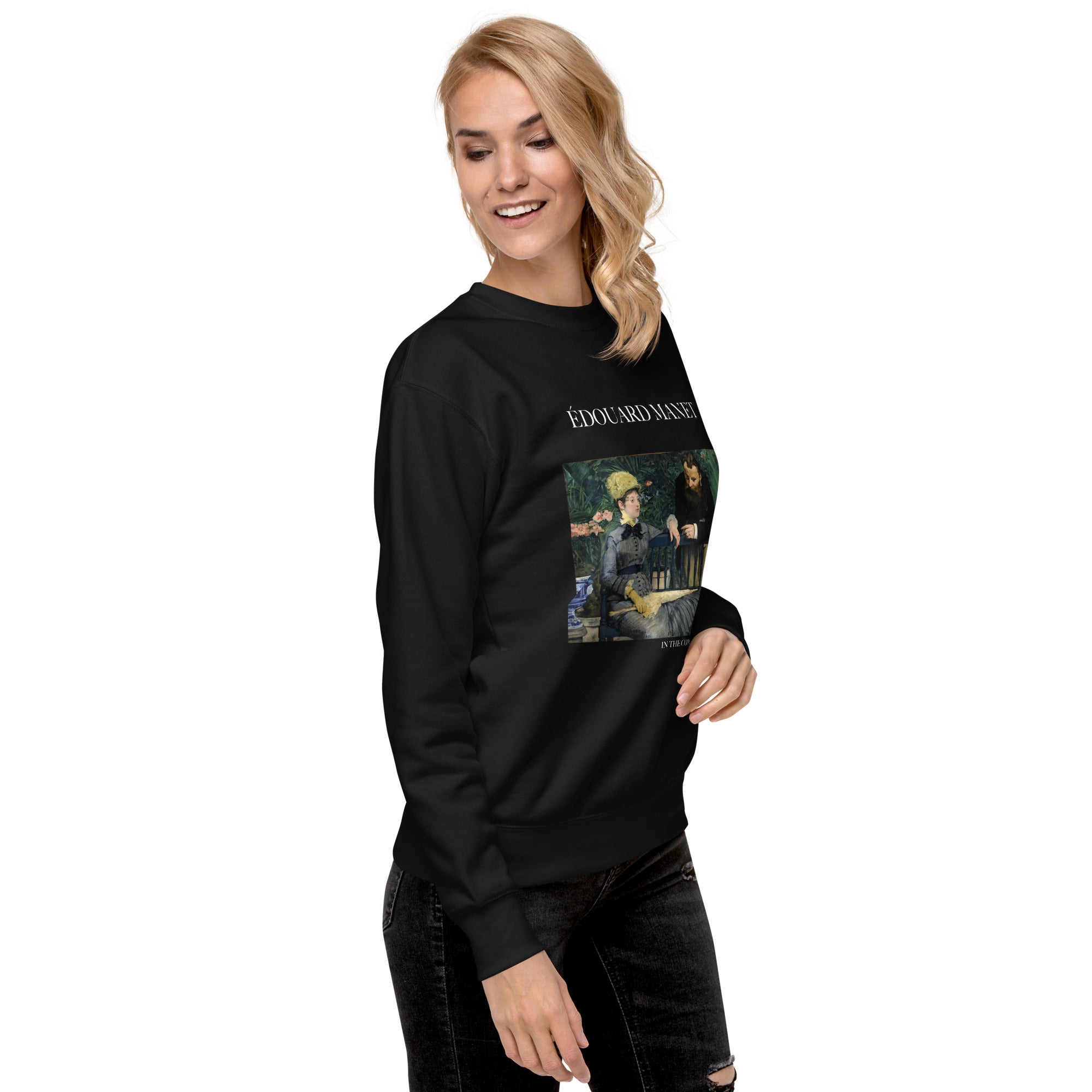 Sweatshirt mit berühmtem Gemälde „Im Wintergarten“ von Édouard Manet, Premium-Unisex-Sweatshirt