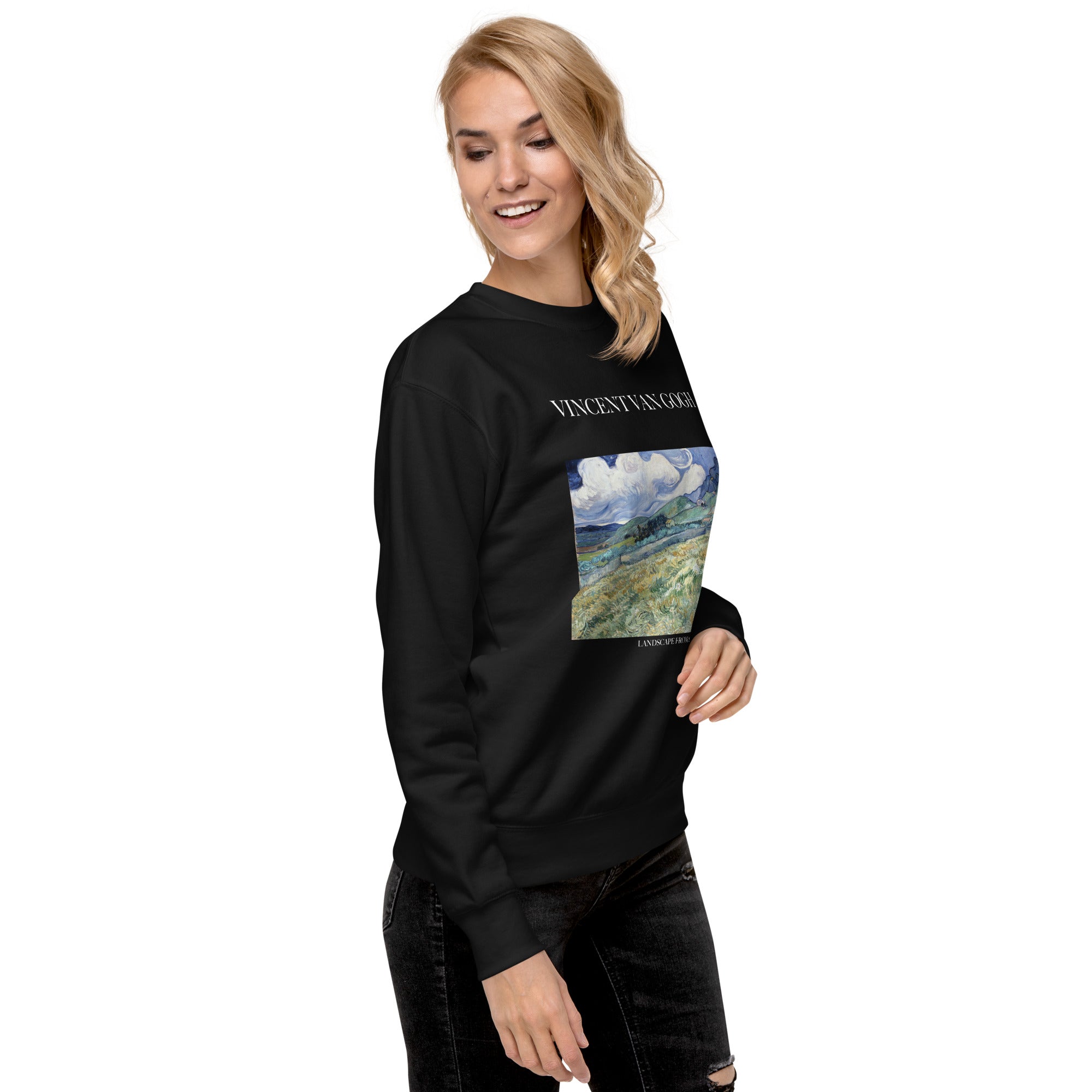 Vincent van Gogh 'Landscape from Saint-Rémy' Famous Painting Sweatshirt | Unisex Premium Sweatshirt