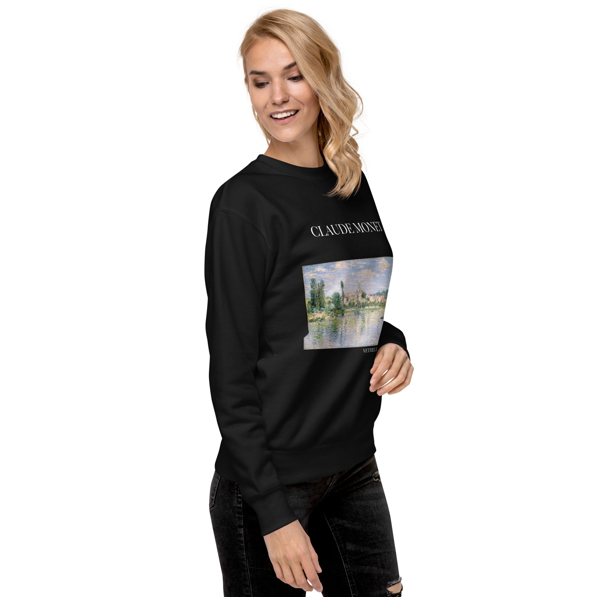 Claude Monet 'Vetheuil in Summer' Famous Painting Sweatshirt | Unisex Premium Sweatshirt