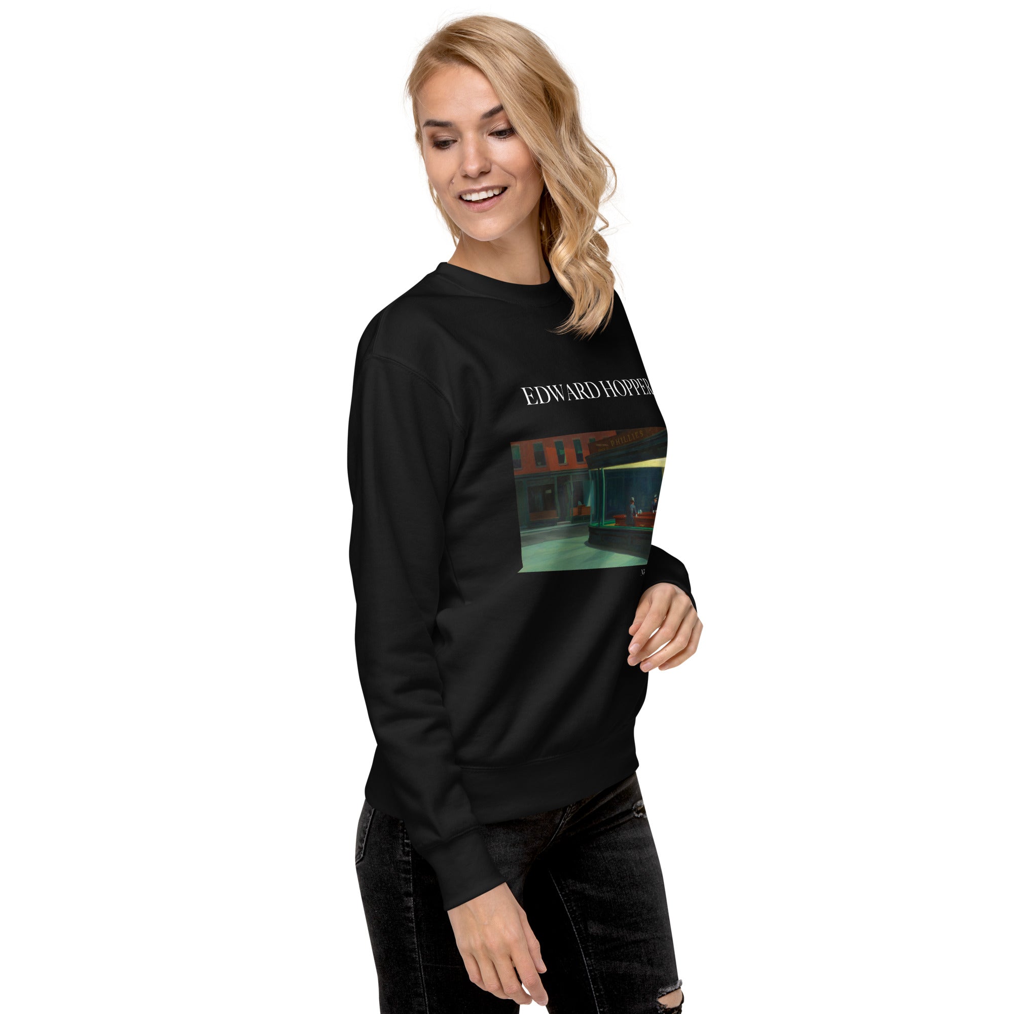 Sweatshirt mit berühmtem Gemälde „Nighthawks“ von Edward Hopper | Premium-Sweatshirt für Unisex