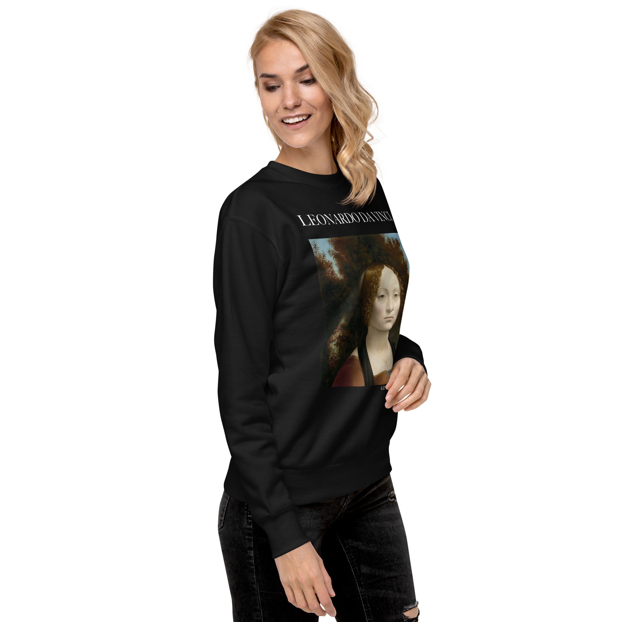 Sweatshirt mit berühmtem Gemälde „Ginevra de‘ Benci“ von Leonardo da Vinci, Premium-Unisex-Sweatshirt