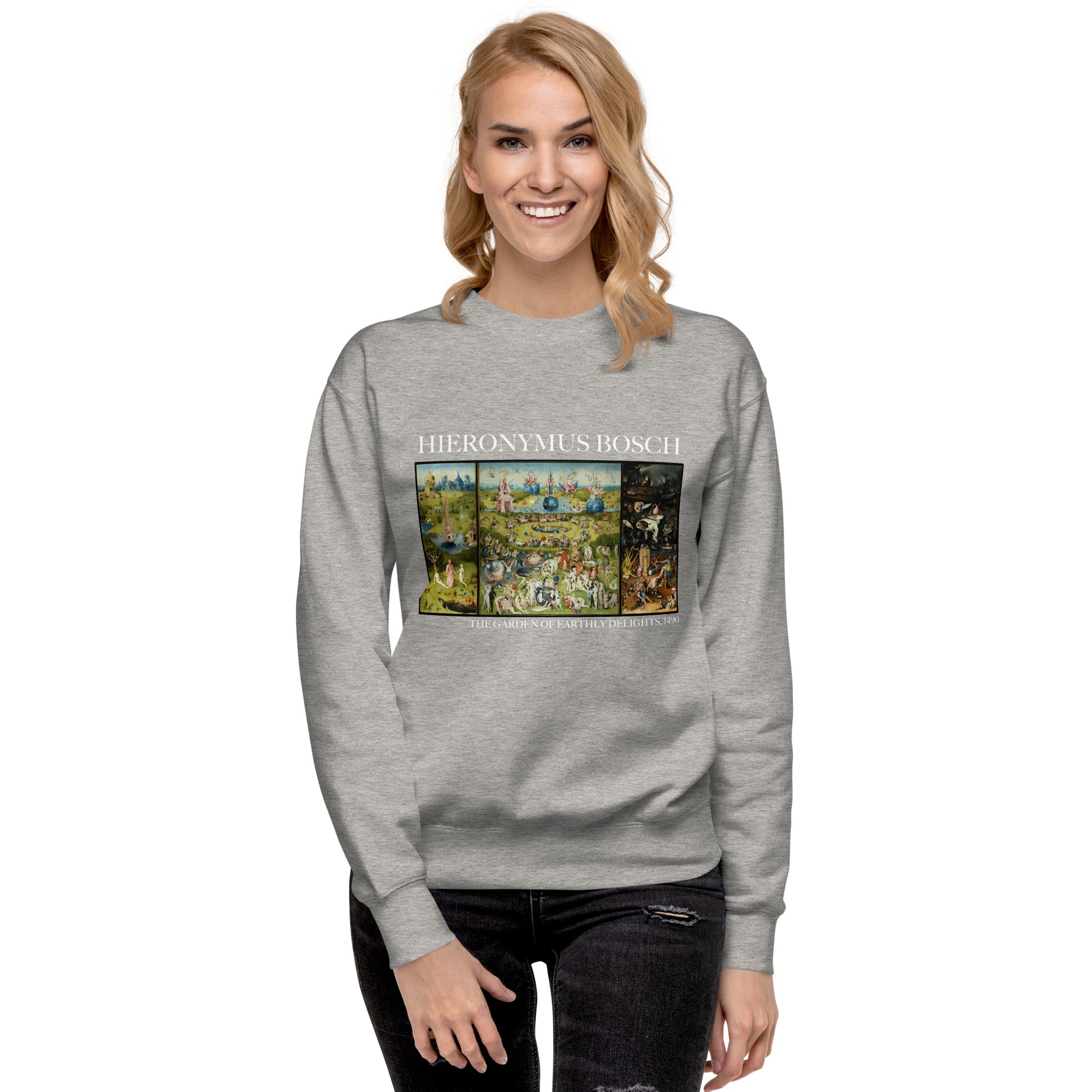 Sweatshirt mit berühmtem Gemälde „Der Garten der Lüste“ von Hieronymus Bosch | Premium-Sweatshirt für Unisex