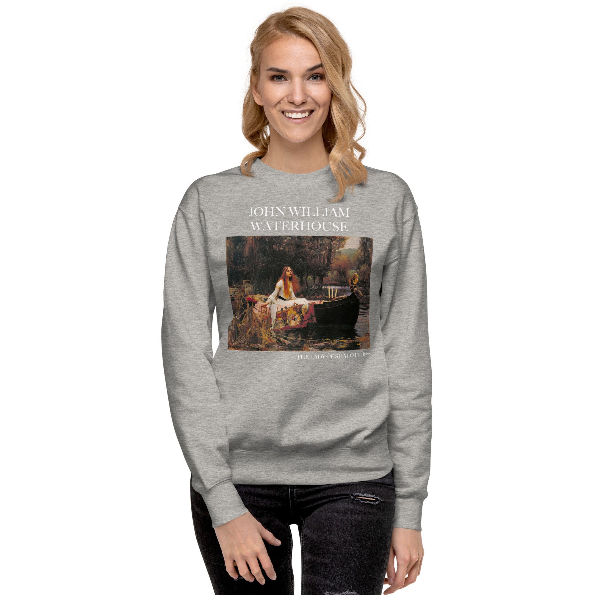 John William Waterhouse 'The Lady of Shalott' Famous Painting Sweatshirt | Unisex Premium Sweatshirt