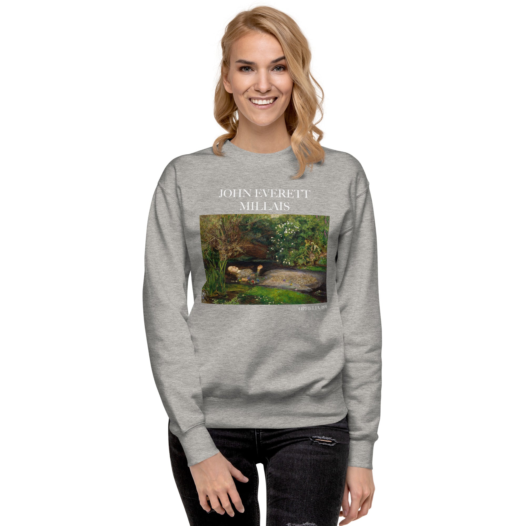 John Everett Millais 'Ophelia' Famous Painting Sweatshirt | Unisex Premium Sweatshirt