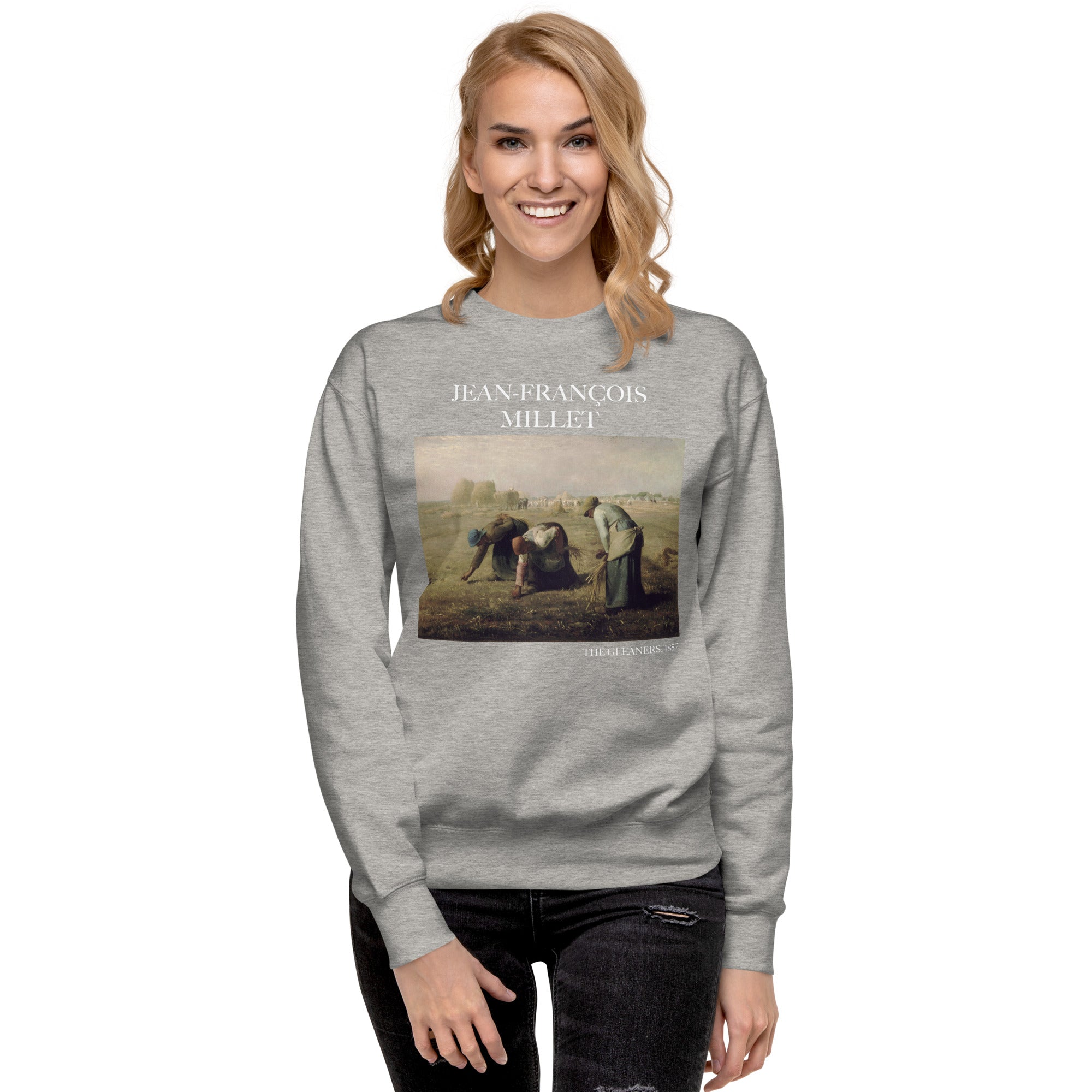 Jean-François Millet 'The Gleaners' Famous Painting Sweatshirt | Unisex Premium Sweatshirt