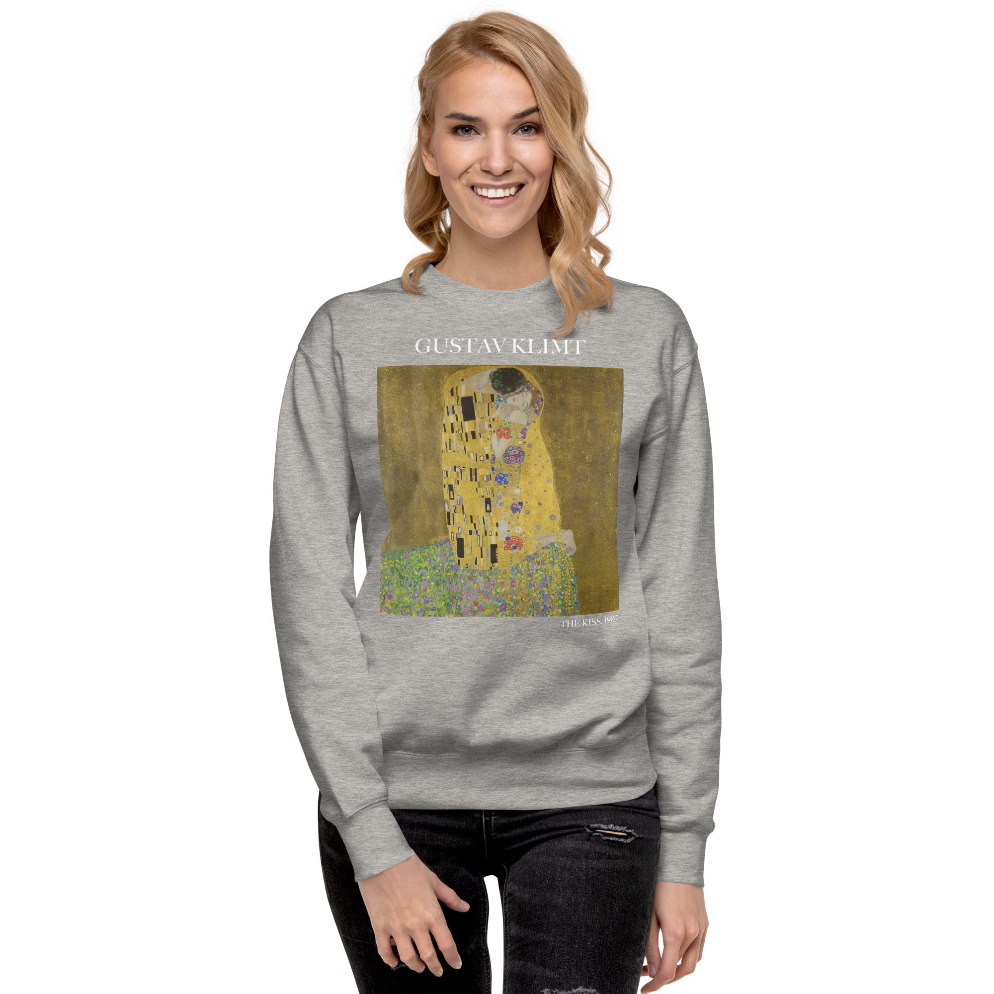 Gustav Klimt 'The Kiss' Famous Painting Sweatshirt | Unisex Premium Sweatshirt