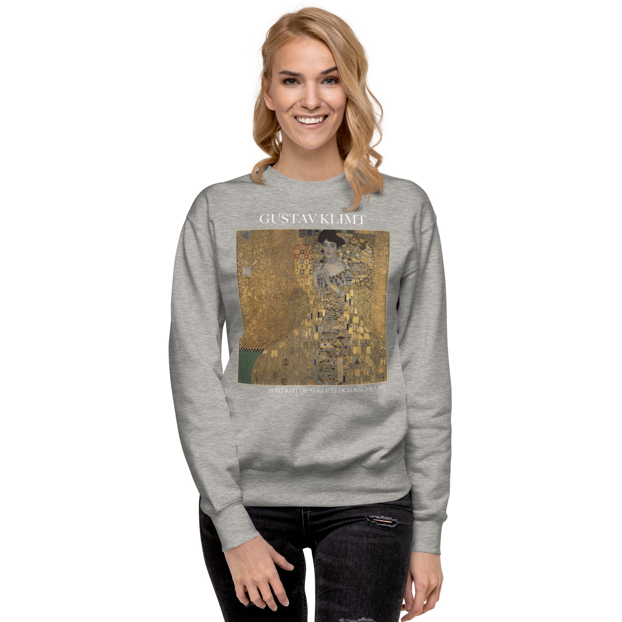 Gustav Klimt 'Portrait of Adele Bloch-Bauer I' Famous Painting Sweatshirt | Unisex Premium Sweatshirt